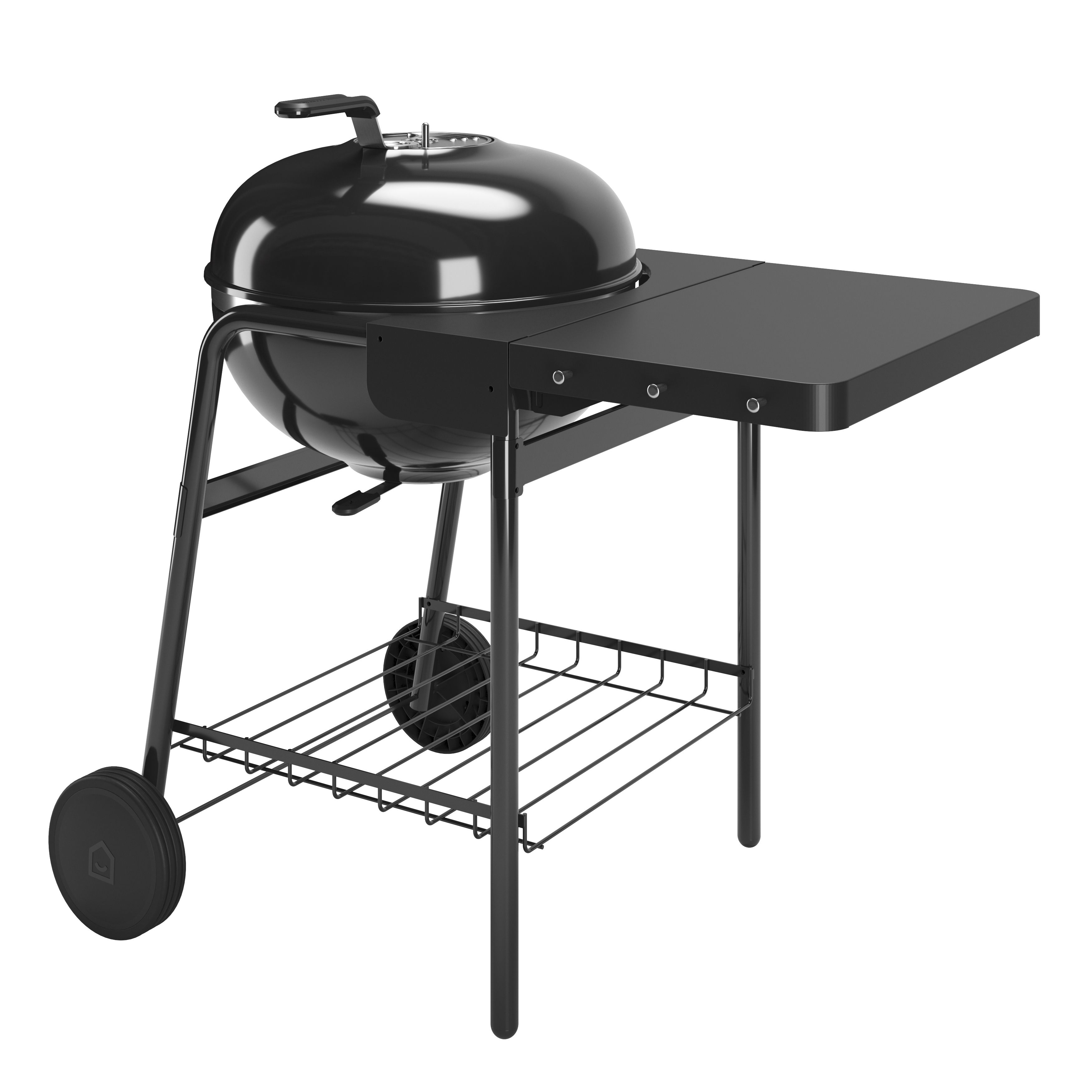 GoodHome Kiowa Trolley Black Charcoal Barbecue DIY at B&Q