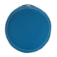 GoodHome Kisiria Abyssal blue Round Pouffe 45cm(Dia)