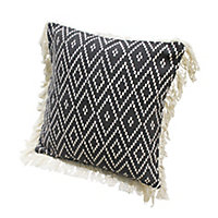 GoodHome Kisiria Black & off white Diamond Outdoor Cushion (L)45cm x (W)45cm