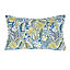 GoodHome Kisiria Leaf Blue & Green Cushion (L)50cm x (W)30cm