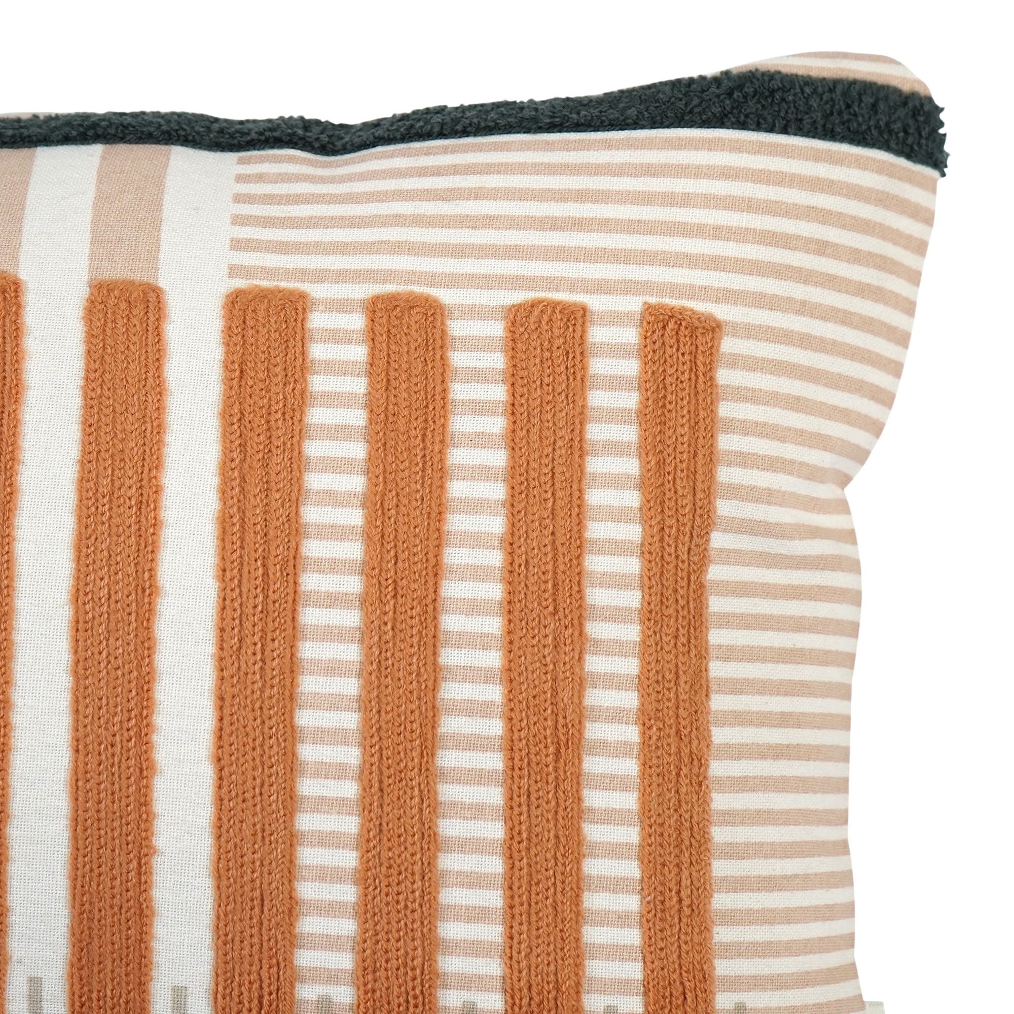 GoodHome Kisiria Orange & Beige Embroidery Outdoor Cushion (L)50cm x (W)30cm