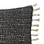 GoodHome Kisiria Tasselled Black & off white Cushion (L)50cm x (W)50cm