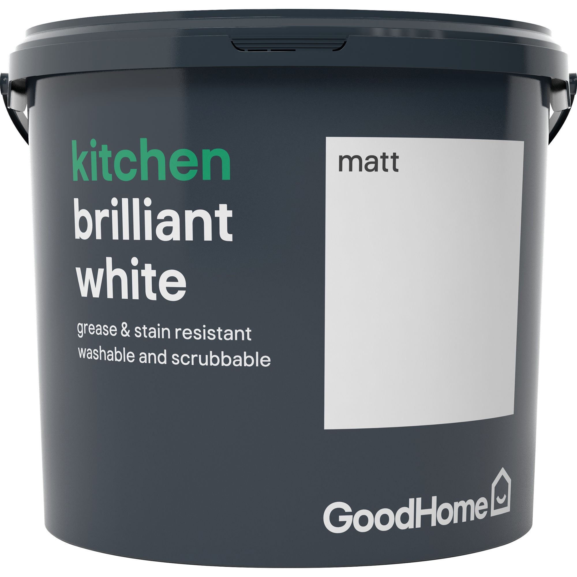 GoodHome Kitchen Brilliant white Matt Emulsion paint, 5L