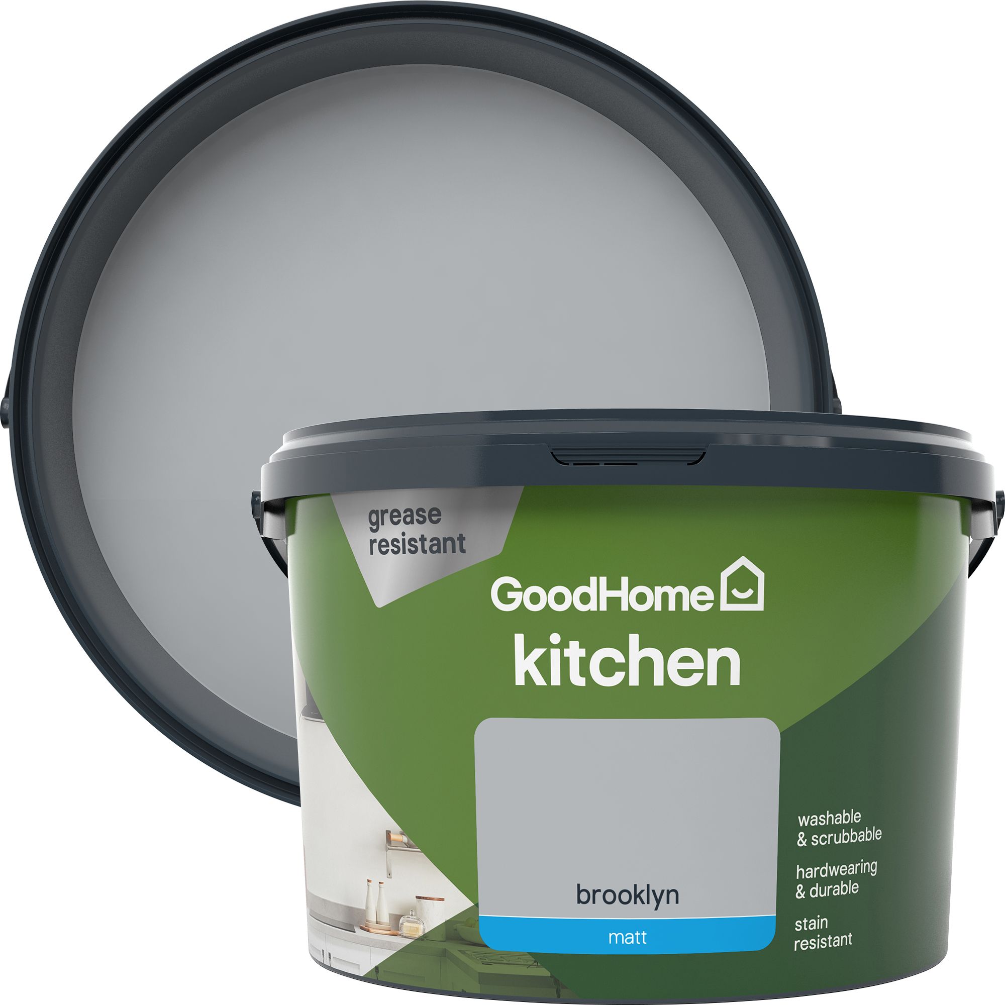 GoodHome Kitchen Brooklyn Matt Emulsion paint, 2.5L DIY at B&Q