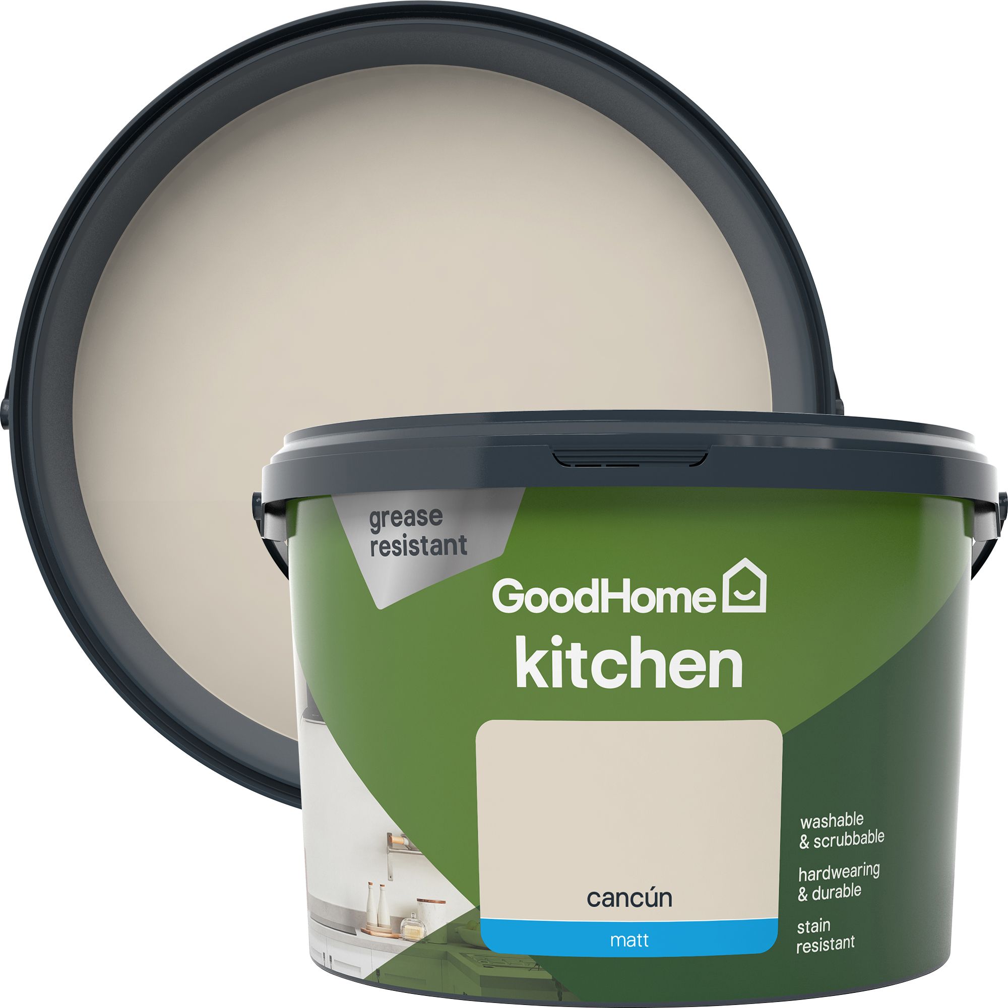 GoodHome Kitchen Cancun Matt Emulsion paint, 2.5L DIY at B&Q
