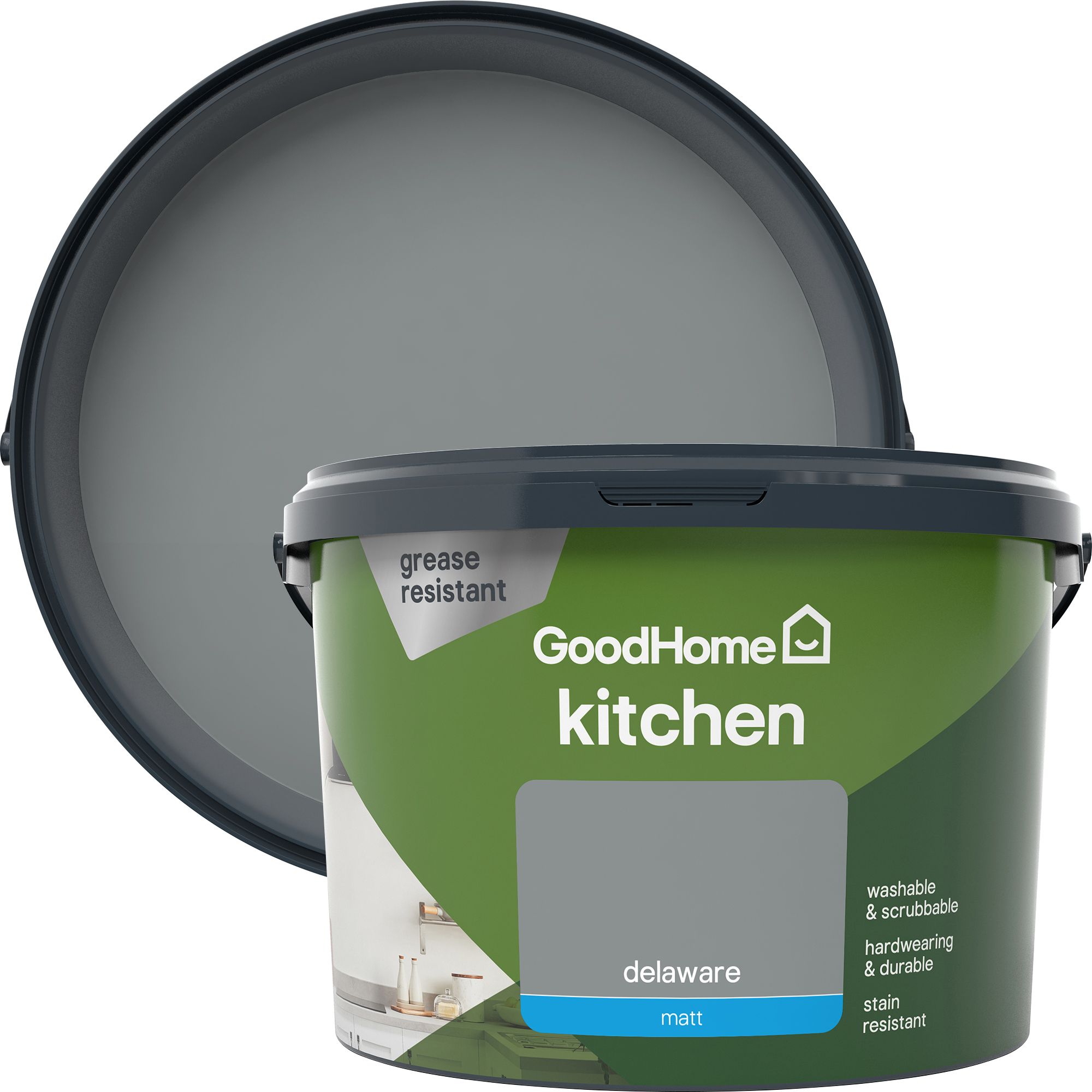 GoodHome Kitchen Delaware Matt Emulsion paint, 2.5L