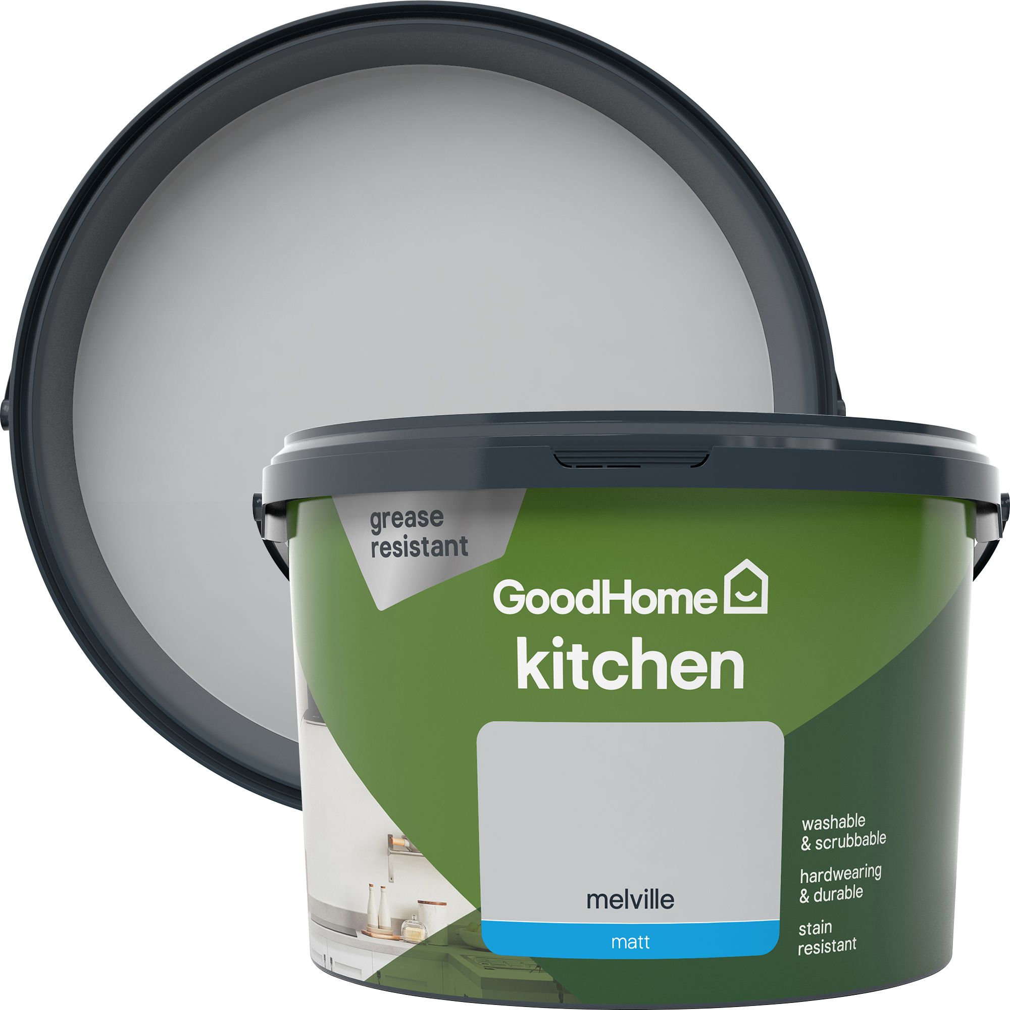 GoodHome Kitchen Melville Matt Emulsion paint, 2.5L DIY at B&Q
