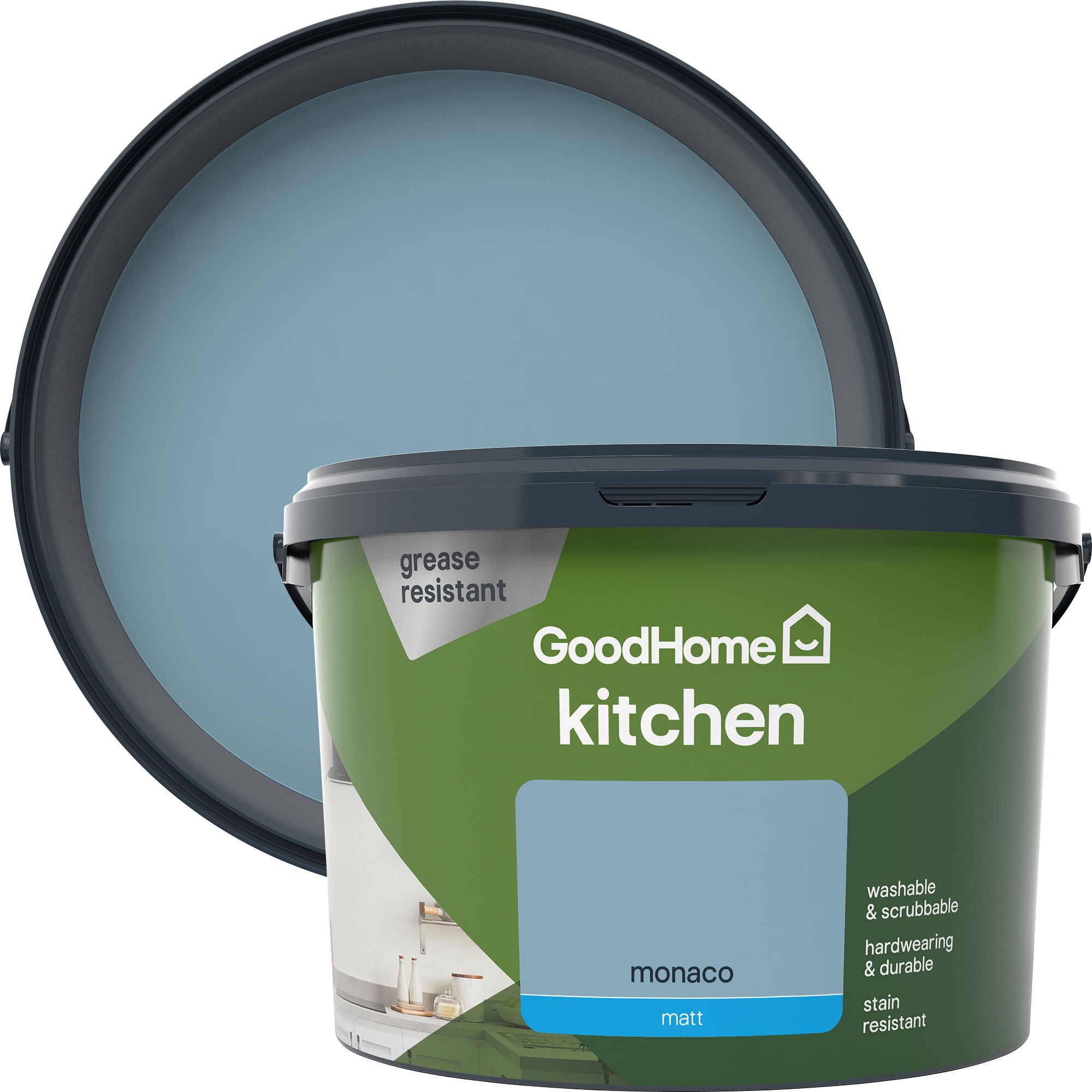 GoodHome Kitchen Monaco Matt Emulsion paint, 2.5L