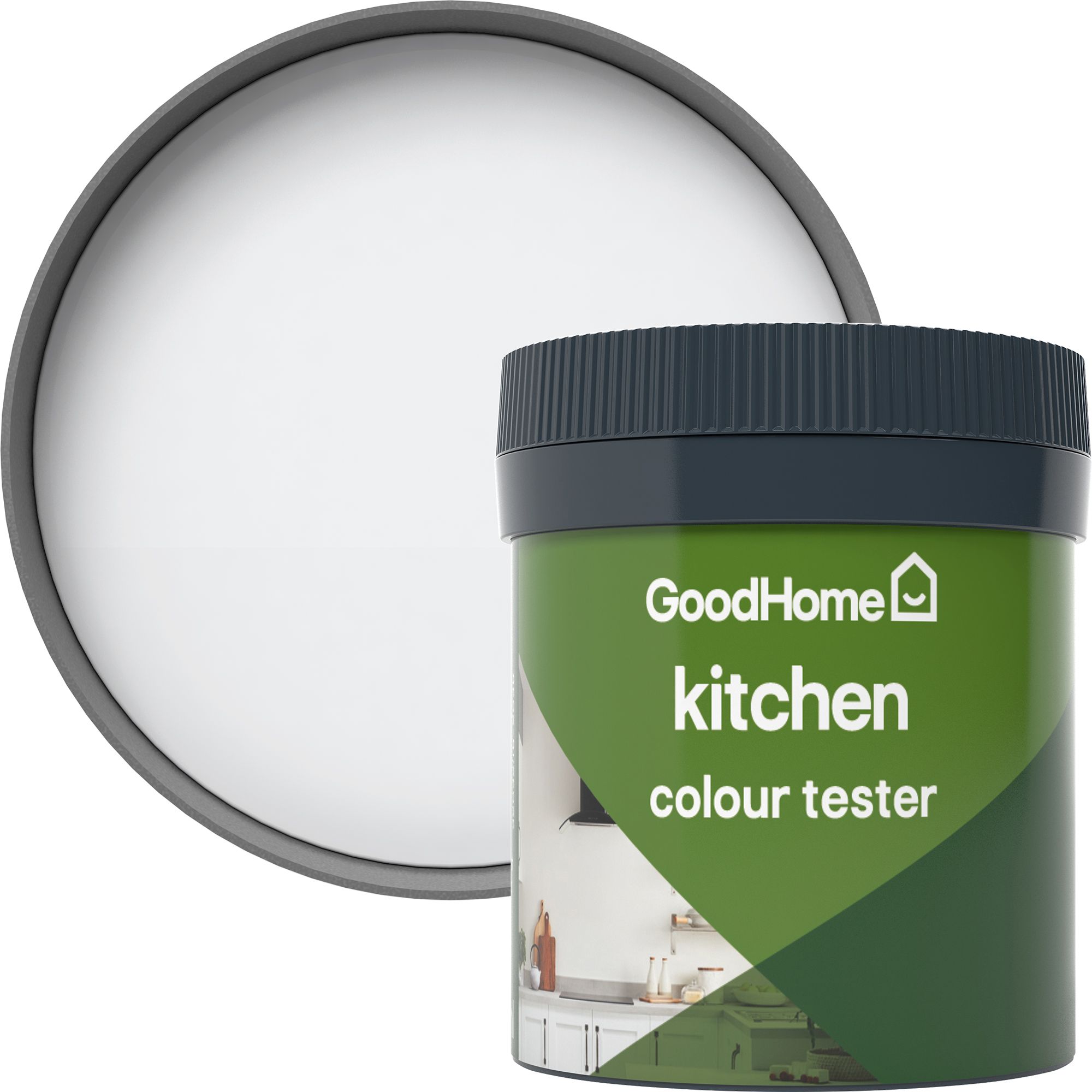 GoodHome Kitchen North pole Matt Emulsion paint, 50ml Tester pot DIY