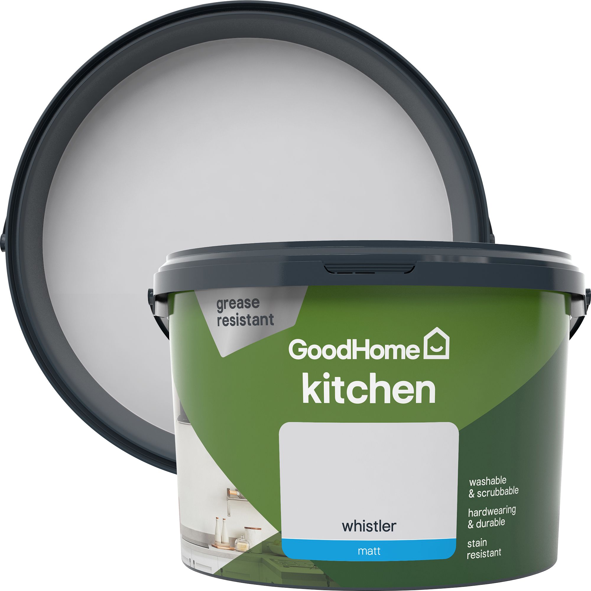 GoodHome Kitchen Whistler Matt Emulsion paint, 2.5L DIY at B&Q