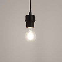 GoodHome Klentony Matt Black Pendant ceiling light, (Dia)100mm