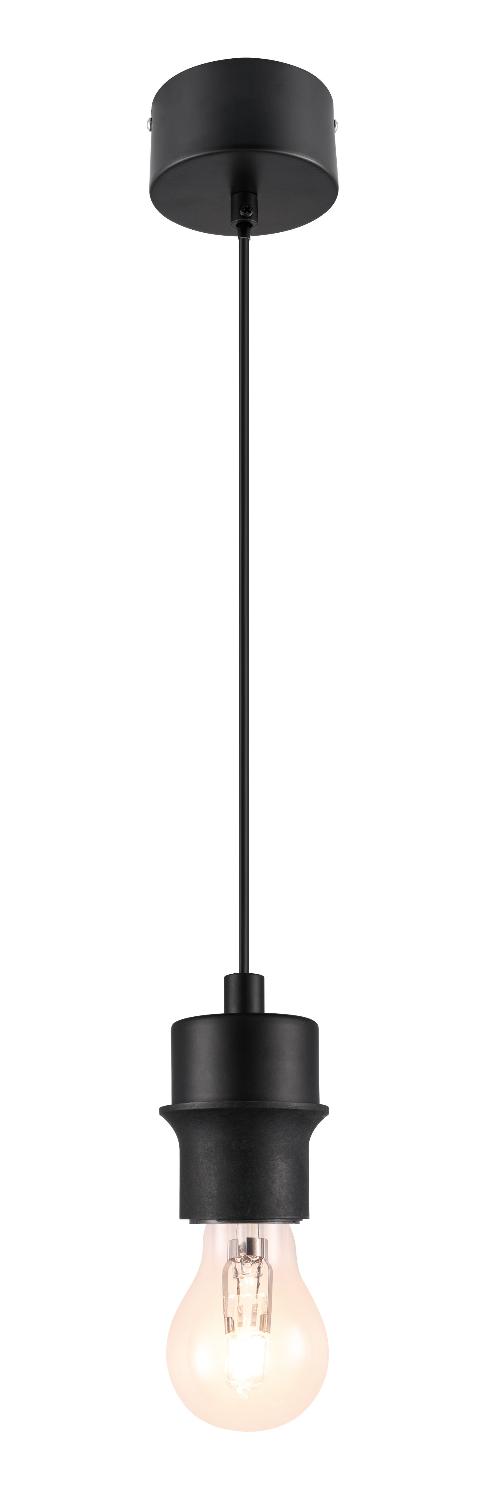 GoodHome Klentony Matt Black Pendant ceiling light, (Dia)100mm