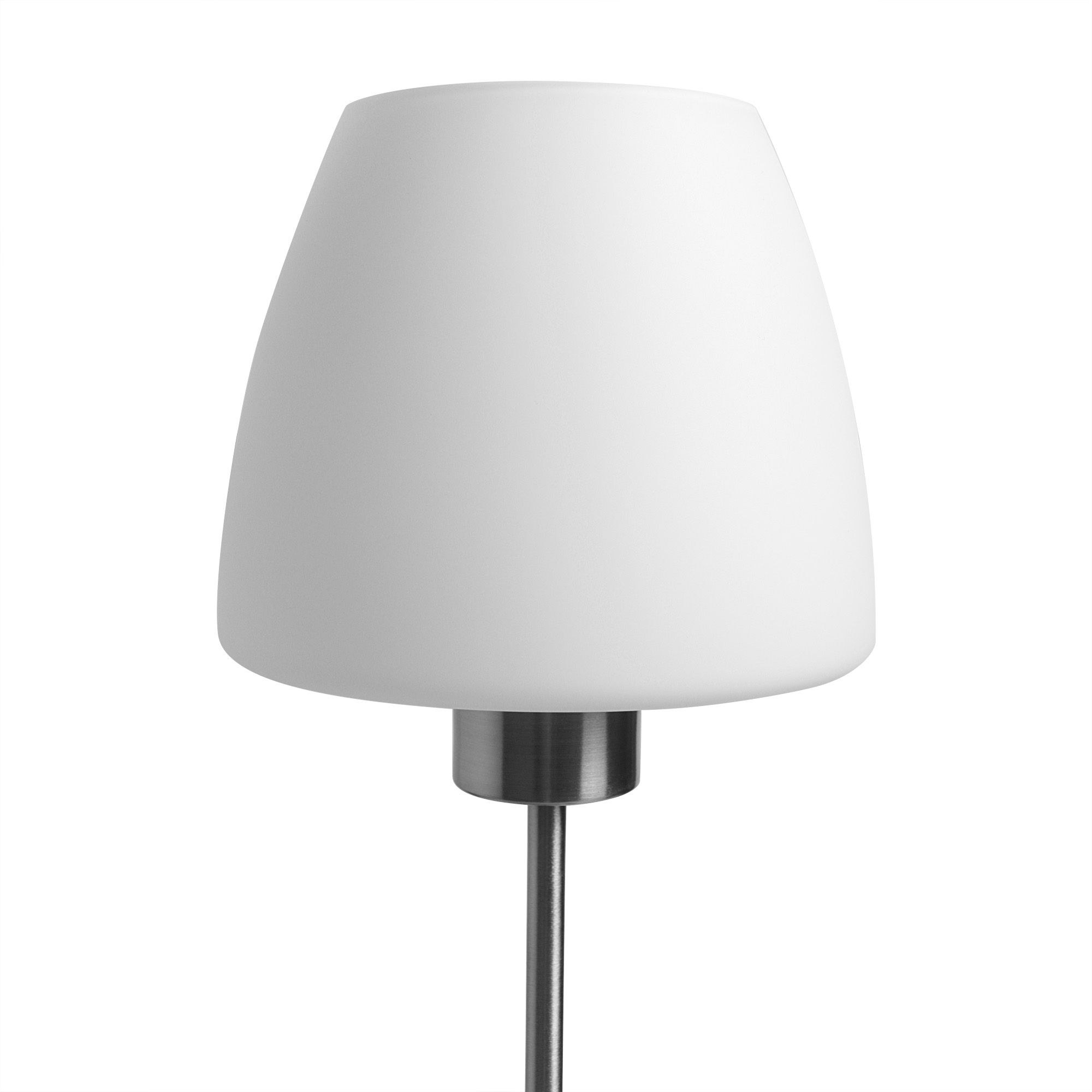 GoodHome Kluan Conical Brushed Satin White Nickel effect Table light