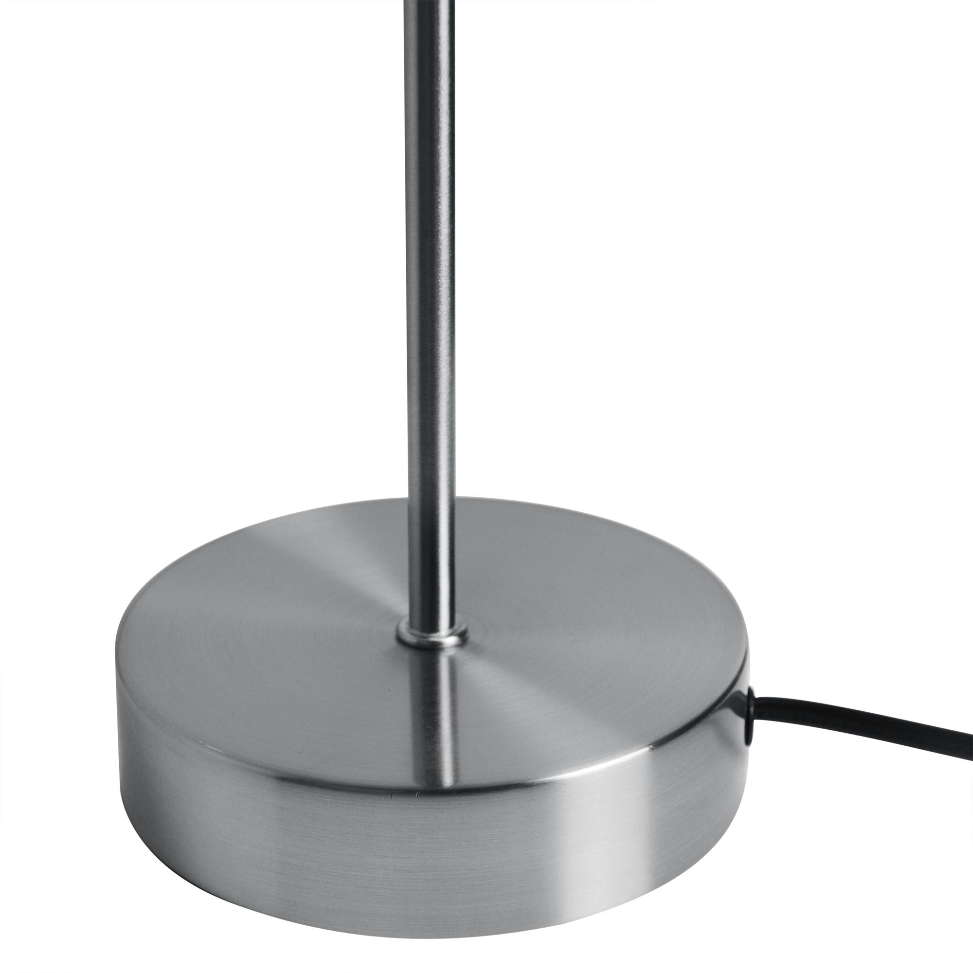 GoodHome Kluan Conical Brushed Satin White Nickel effect Table light