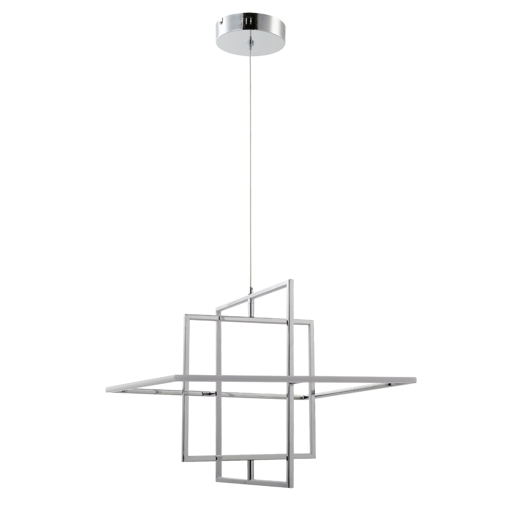 GoodHome Kohmani Chrome effect 3 Lamp LED Pendant ceiling light, (Dia)500mm