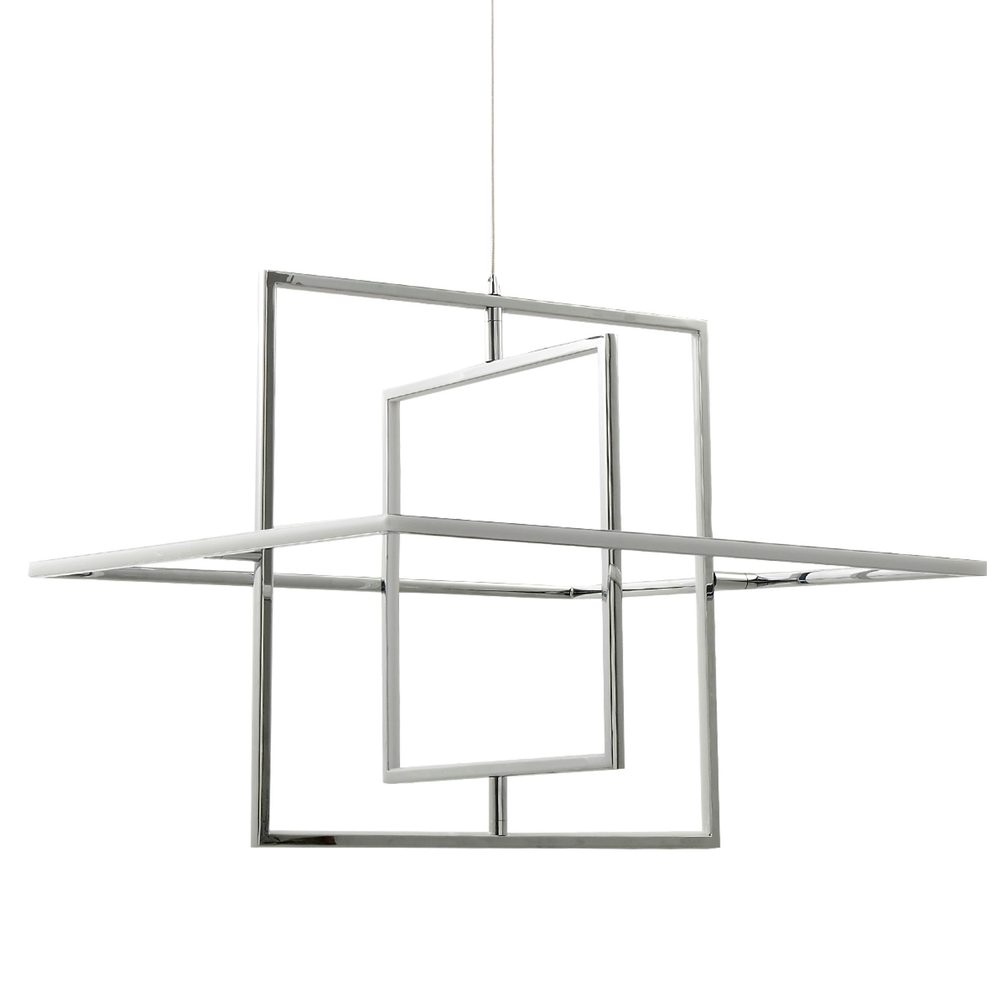 GoodHome Kohmani Chrome effect 3 Lamp LED Pendant ceiling light, (Dia)500mm