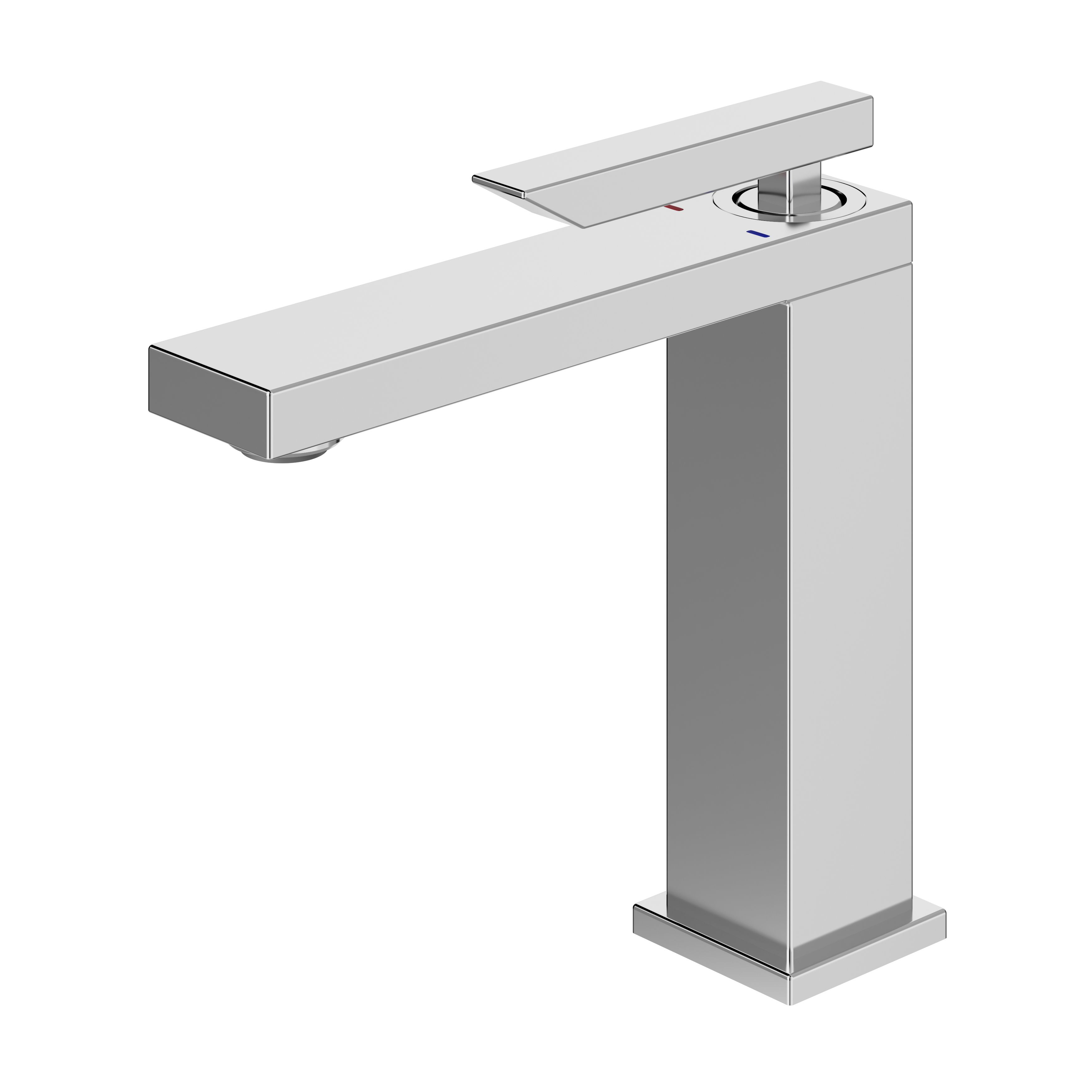 GoodHome Kolima Chrome Medium Square Basin Mono mixer Tap