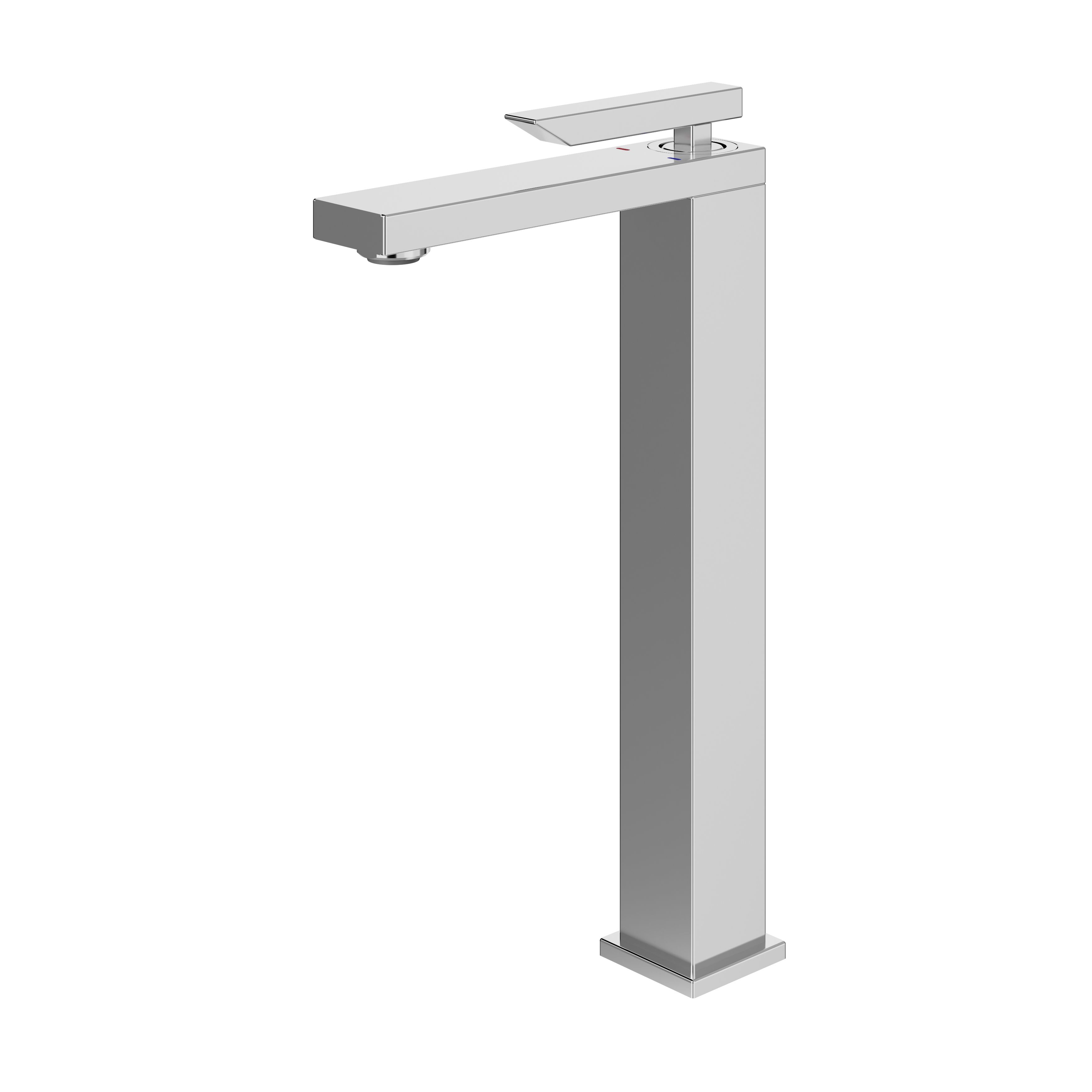 GoodHome Kolima Chrome Tall Square Deck-mounted Manual Sink or worktop Mono mixer Tap