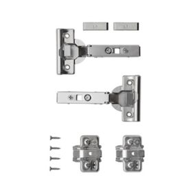 Satin Nickel-plated Metal Butt Door hinge N170 (L)75mm, Pack of 3