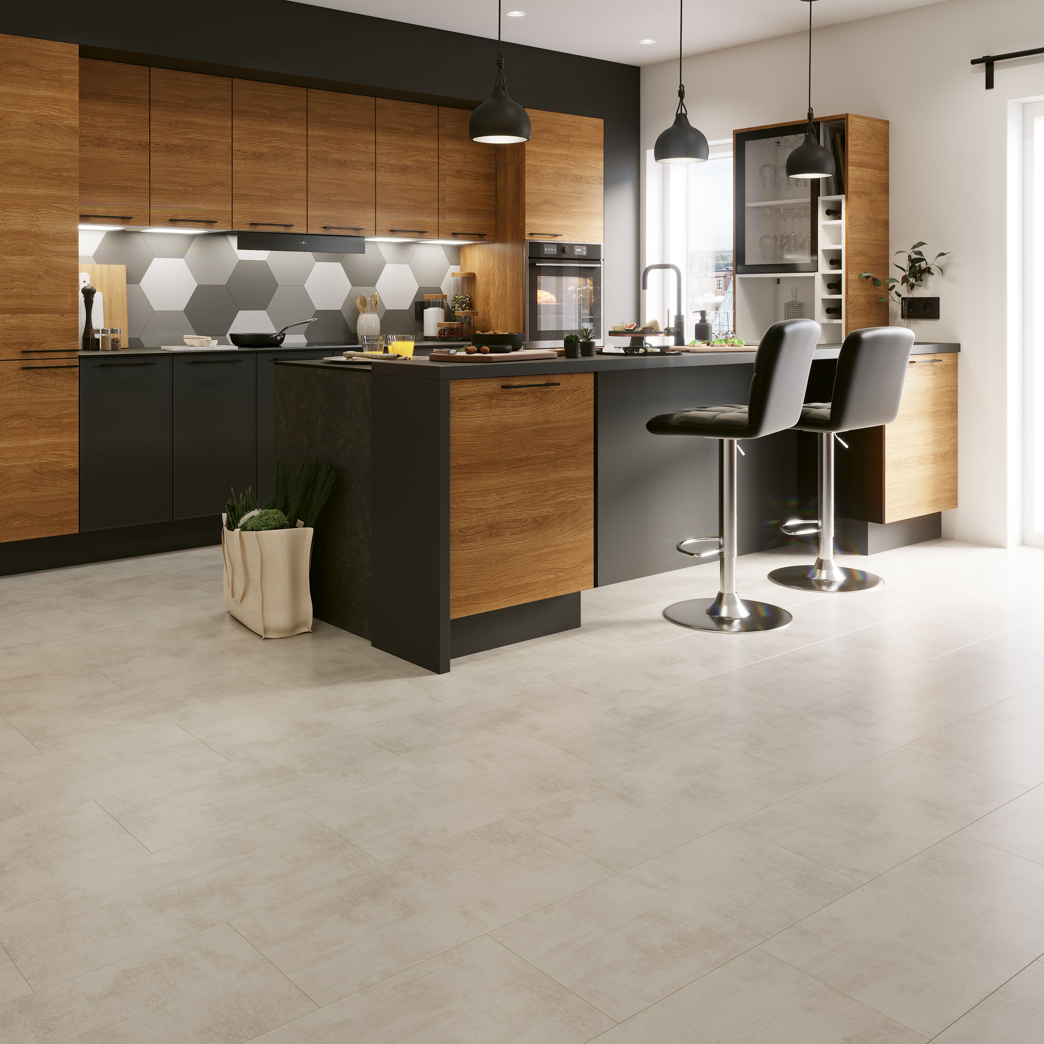 Koncrete Concrete effect Laminate Flooring 2.535m²