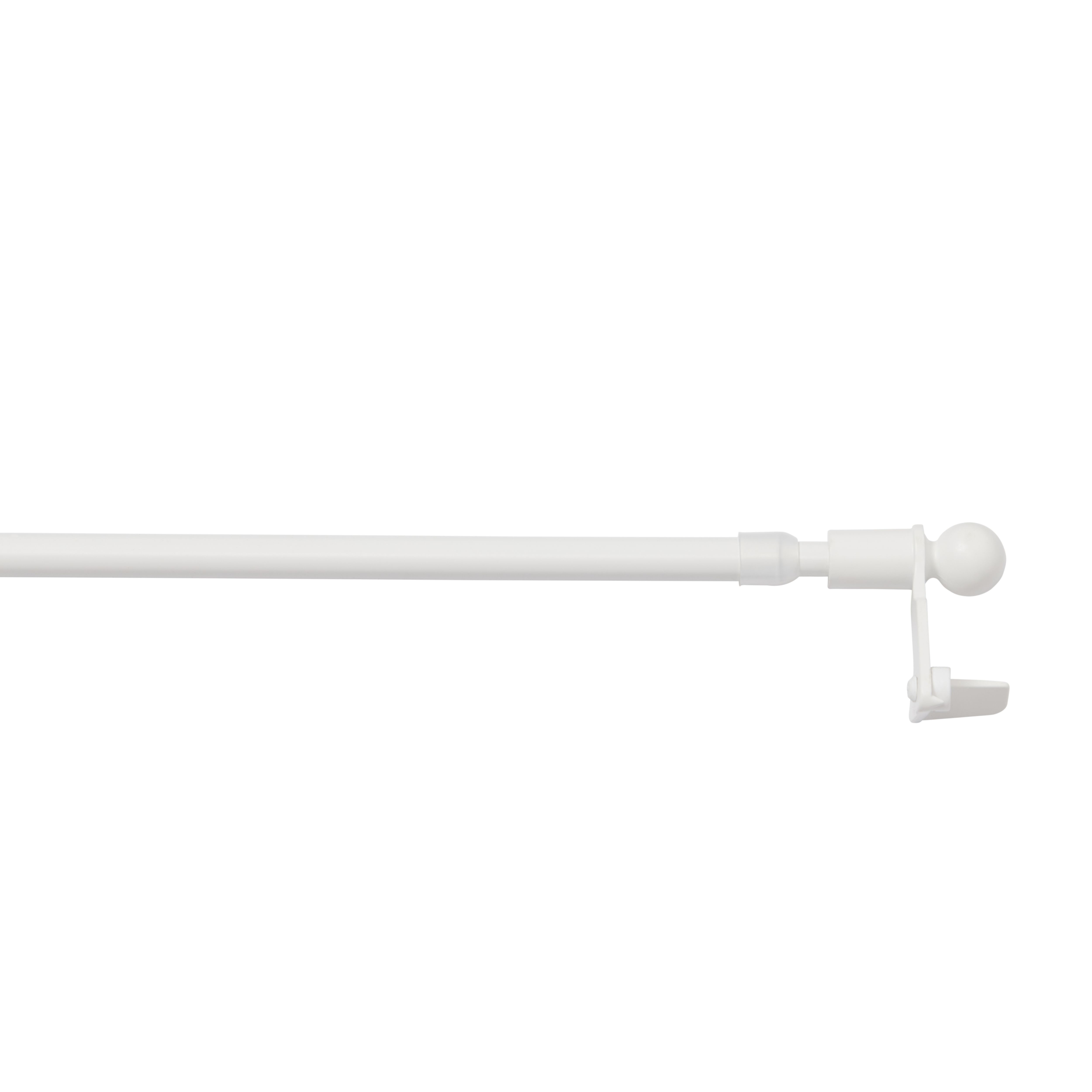 GoodHome Konera Matt White Extendable Café rod Set, (L)1000mm1500mm