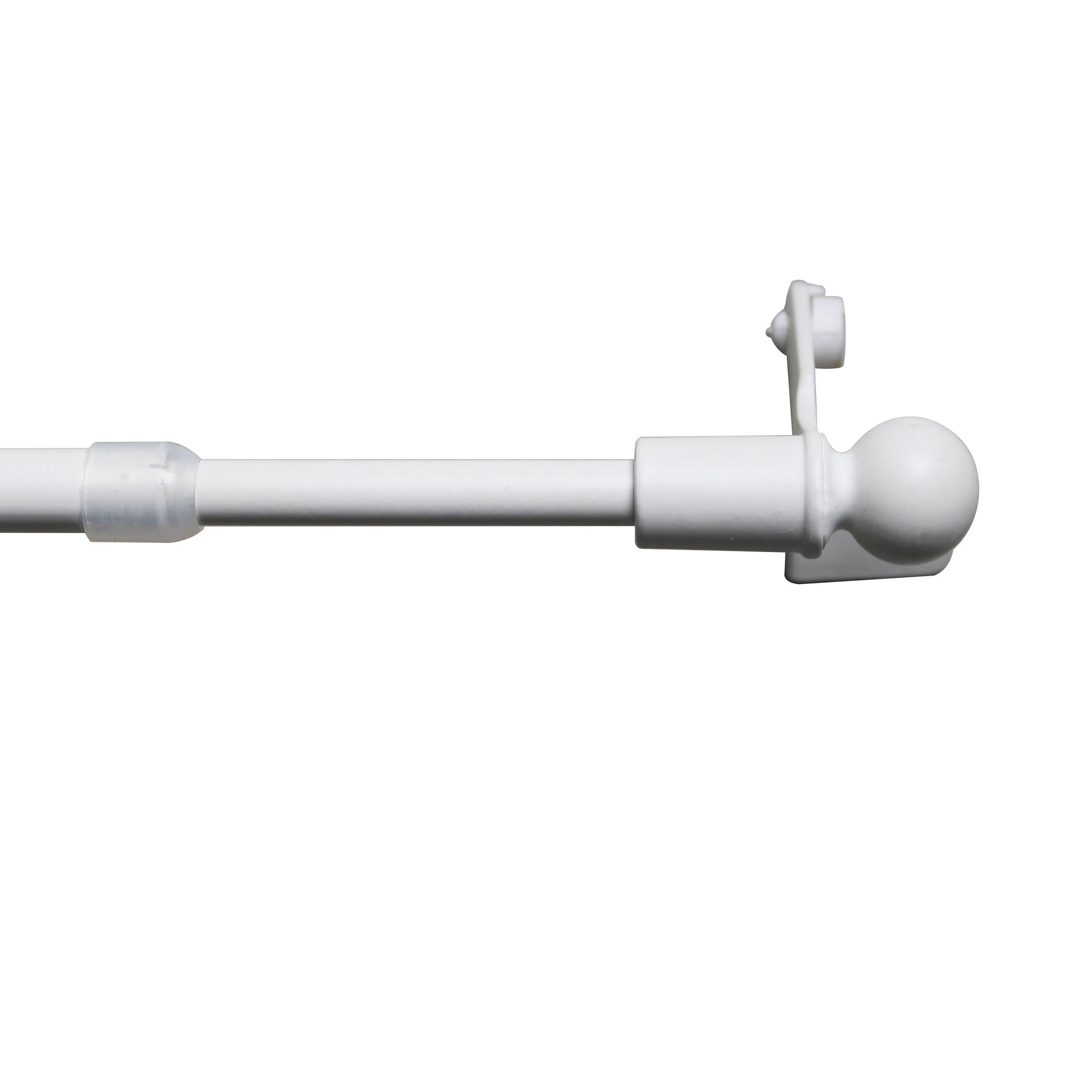 GoodHome Konera Matt White Extendable Café rod Set, (L)500mm-800mm (Dia)9mm