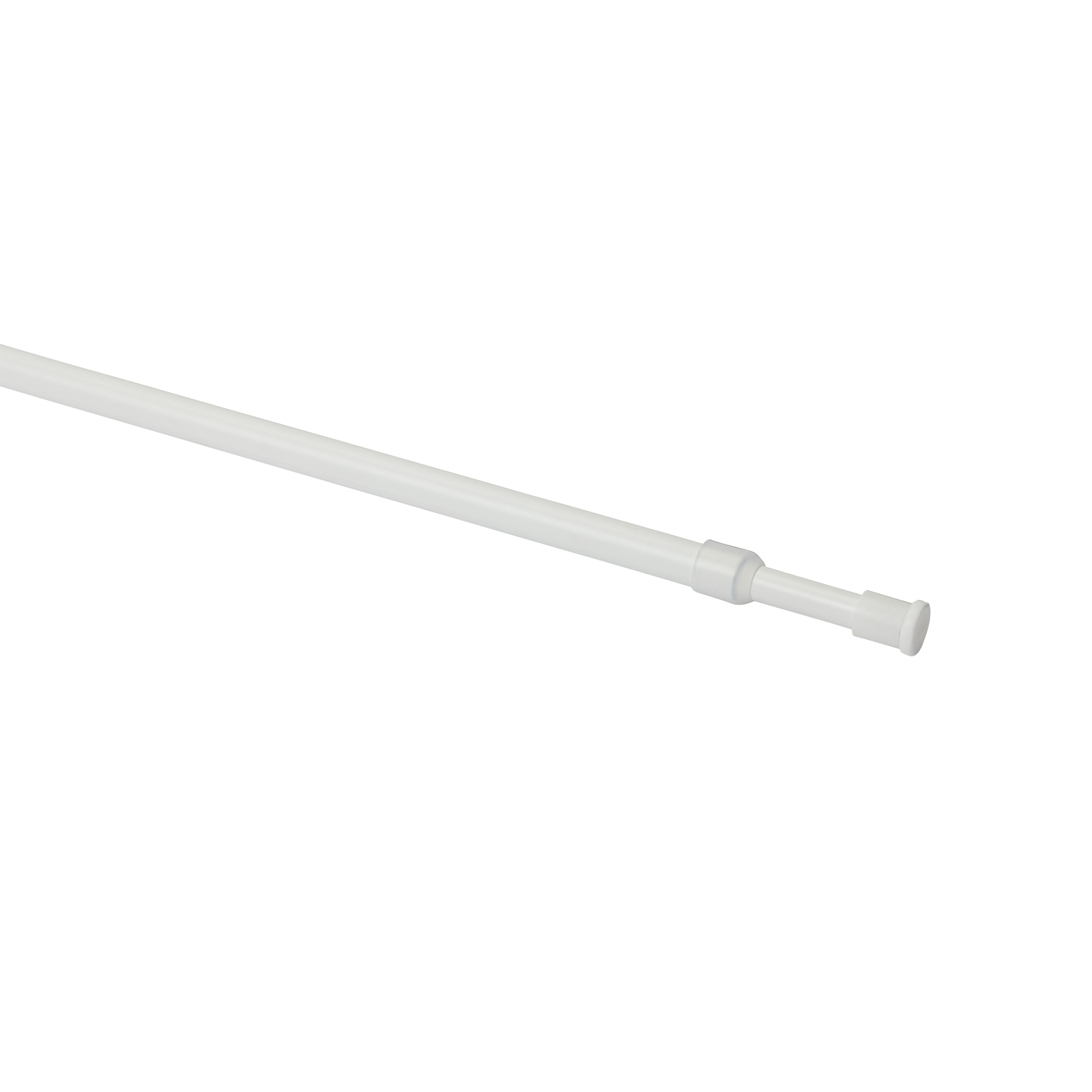GoodHome Konera Matt White Extendable Stick Café rod Set, (L)700mm-1000mm (Dia)9mm
