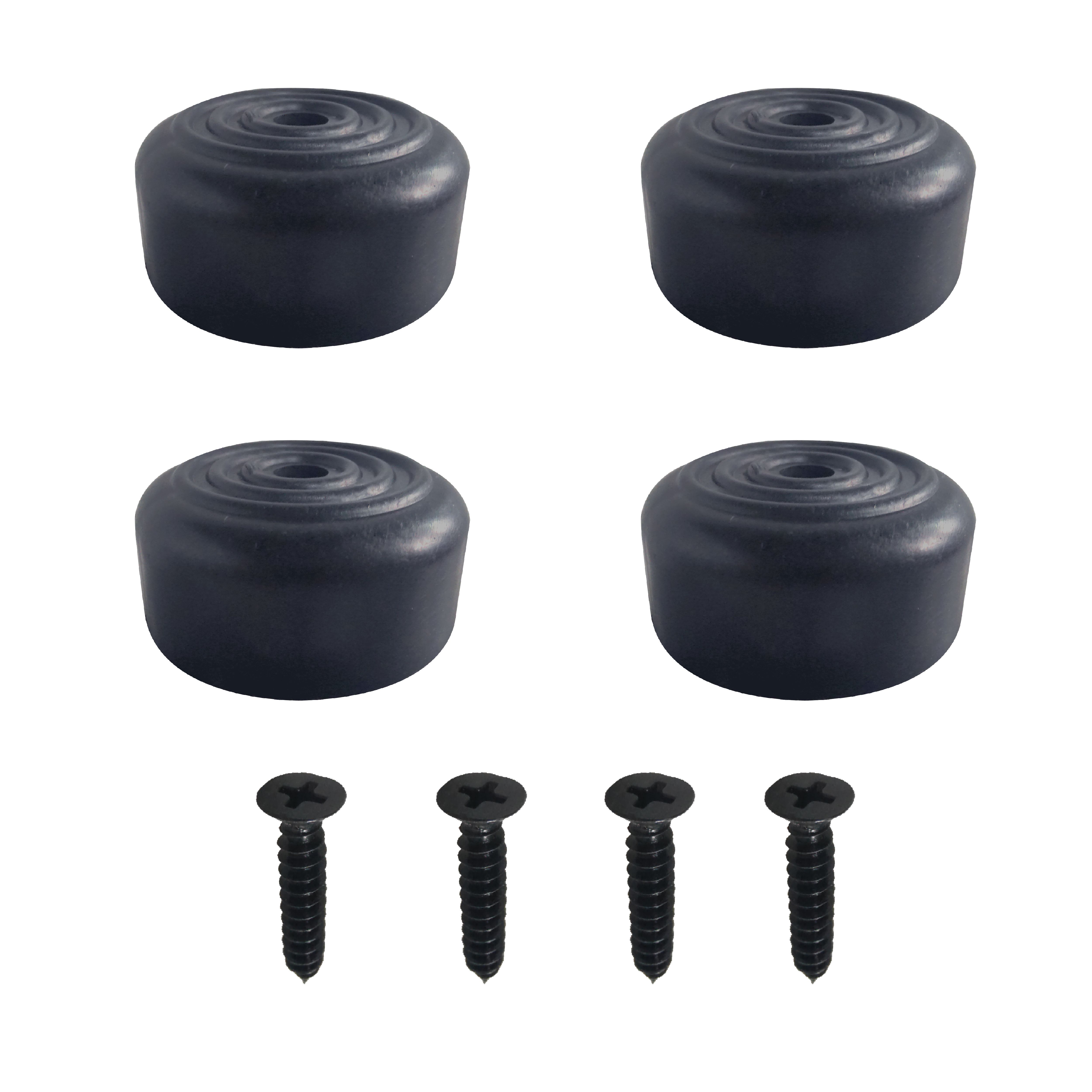 GoodHome Konnect Black Cabinet feet 50mm 20mm, Set of 4