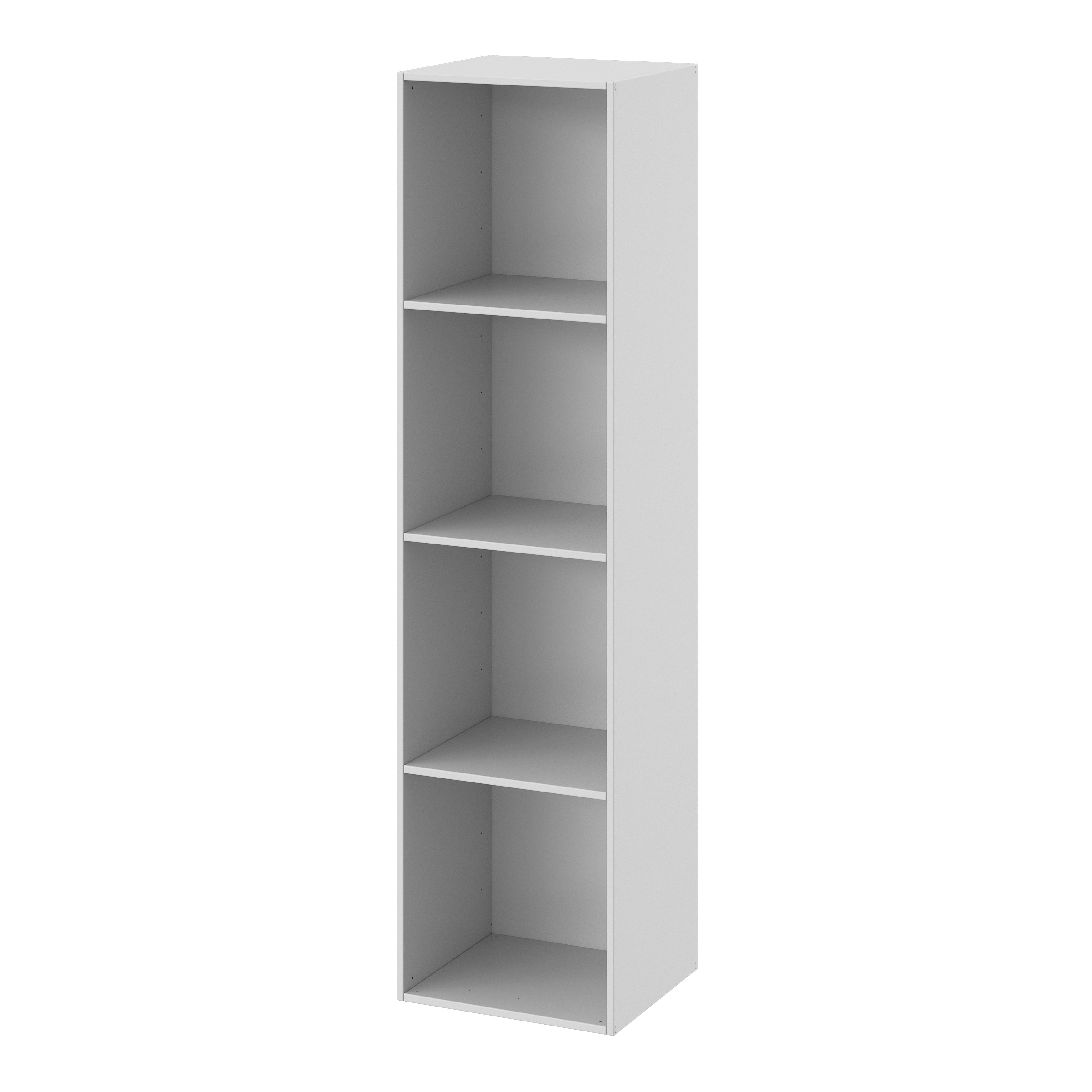 GoodHome Konnect Grey 4 shelf Cube Bookcase, (H)1380mm (W)354mm DIY