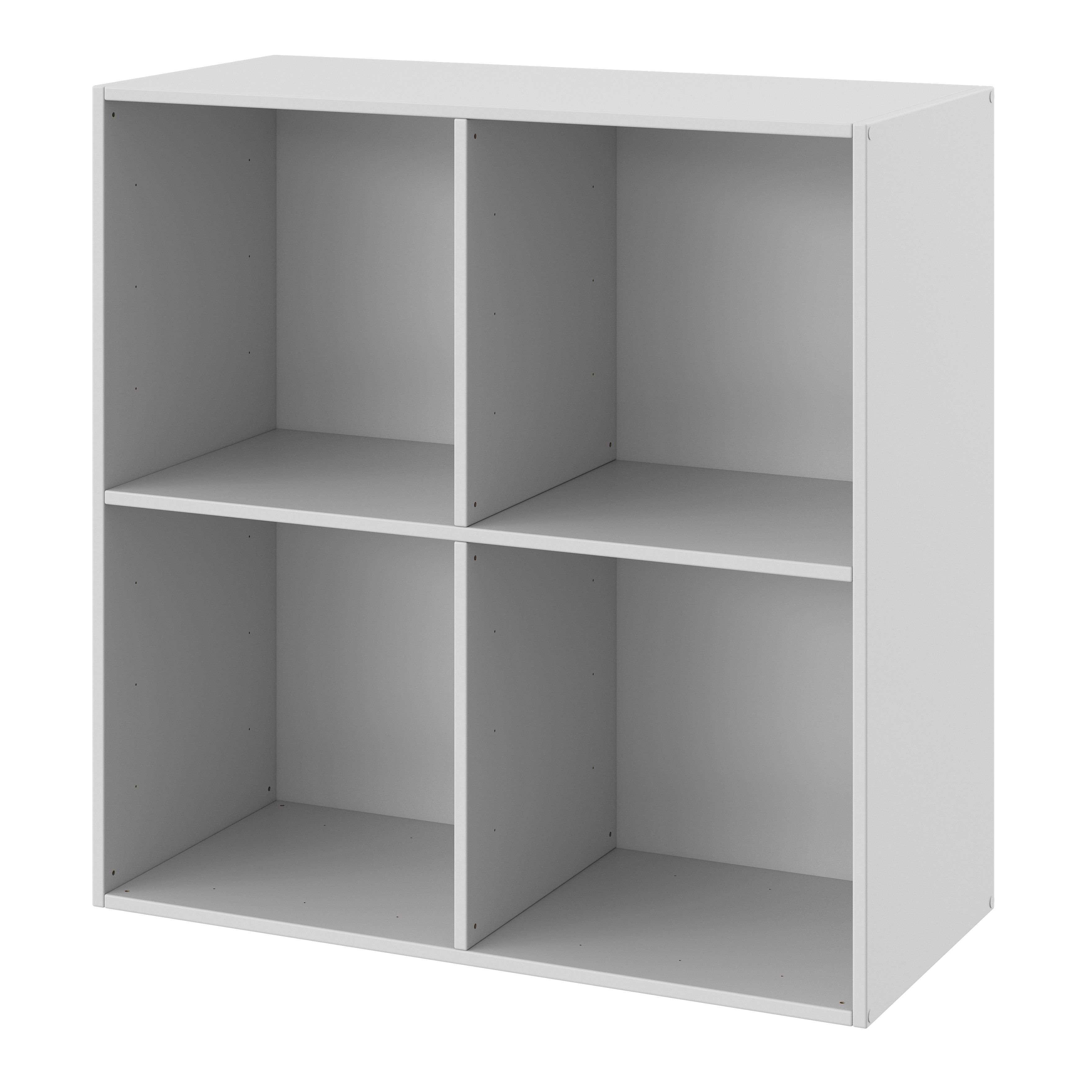 GoodHome Konnect Grey 4 shelf Cube Bookcase, (H)696mm (W)696mm