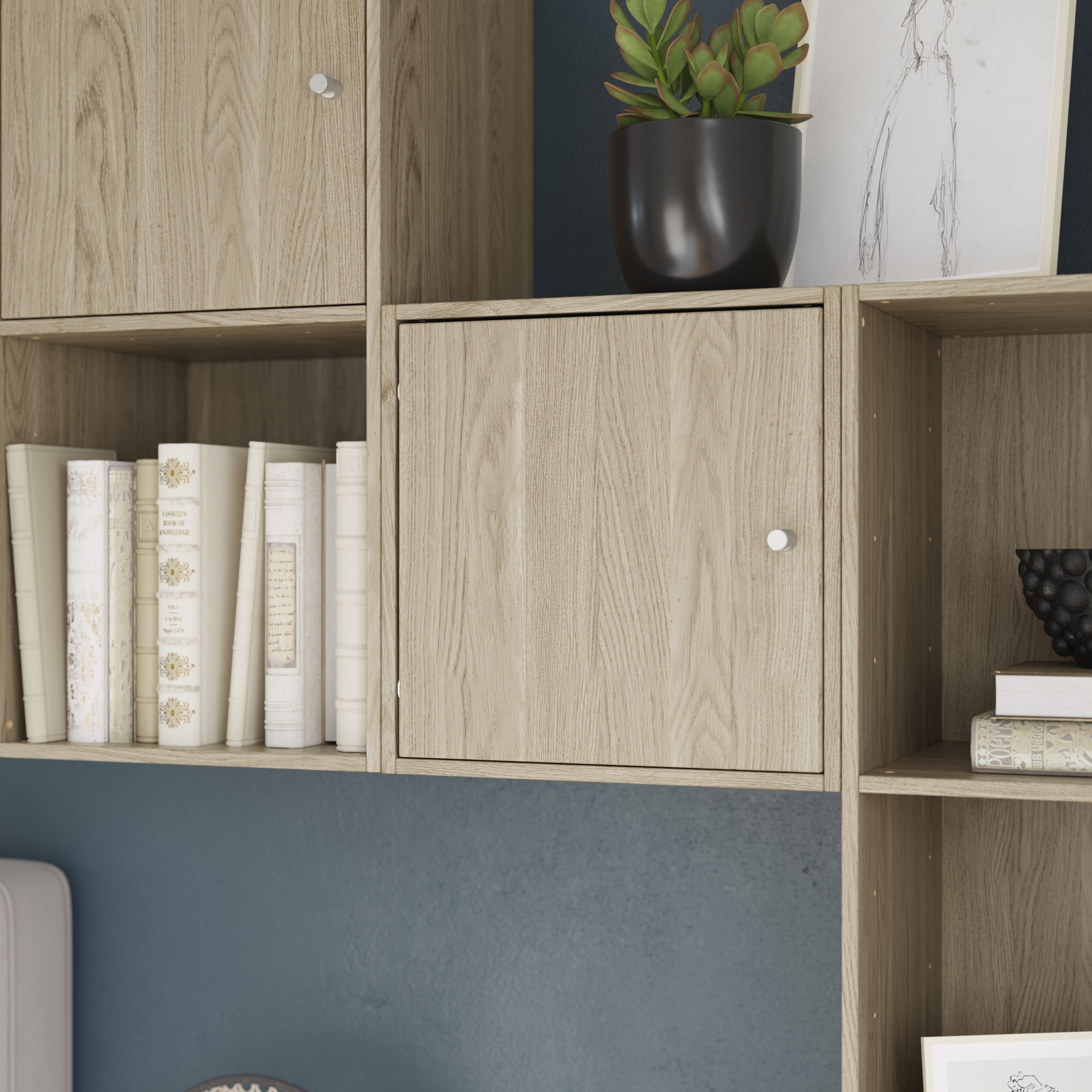 GoodHome Konnect Matt natural oak effect Modular Cabinet door (H)329mm (W)329mm