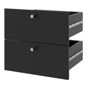 GoodHome Konnect Modular Black Slab Internal Modular Drawer (H)323mm (W)322mm (D)322mm, Pair