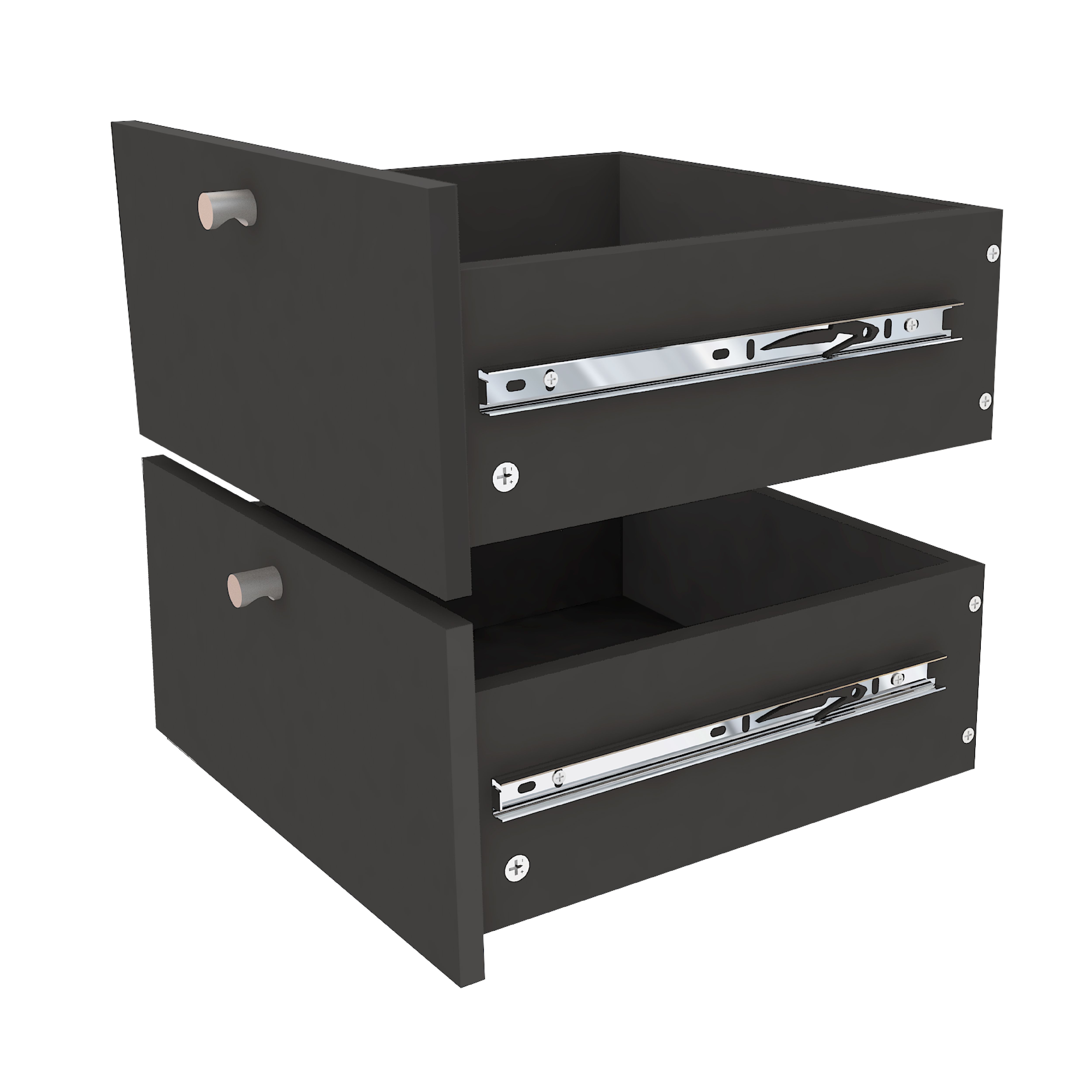 GoodHome Konnect Modular Black Slab Internal Modular Drawer (H)323mm (W)322mm (D)322mm, Pair