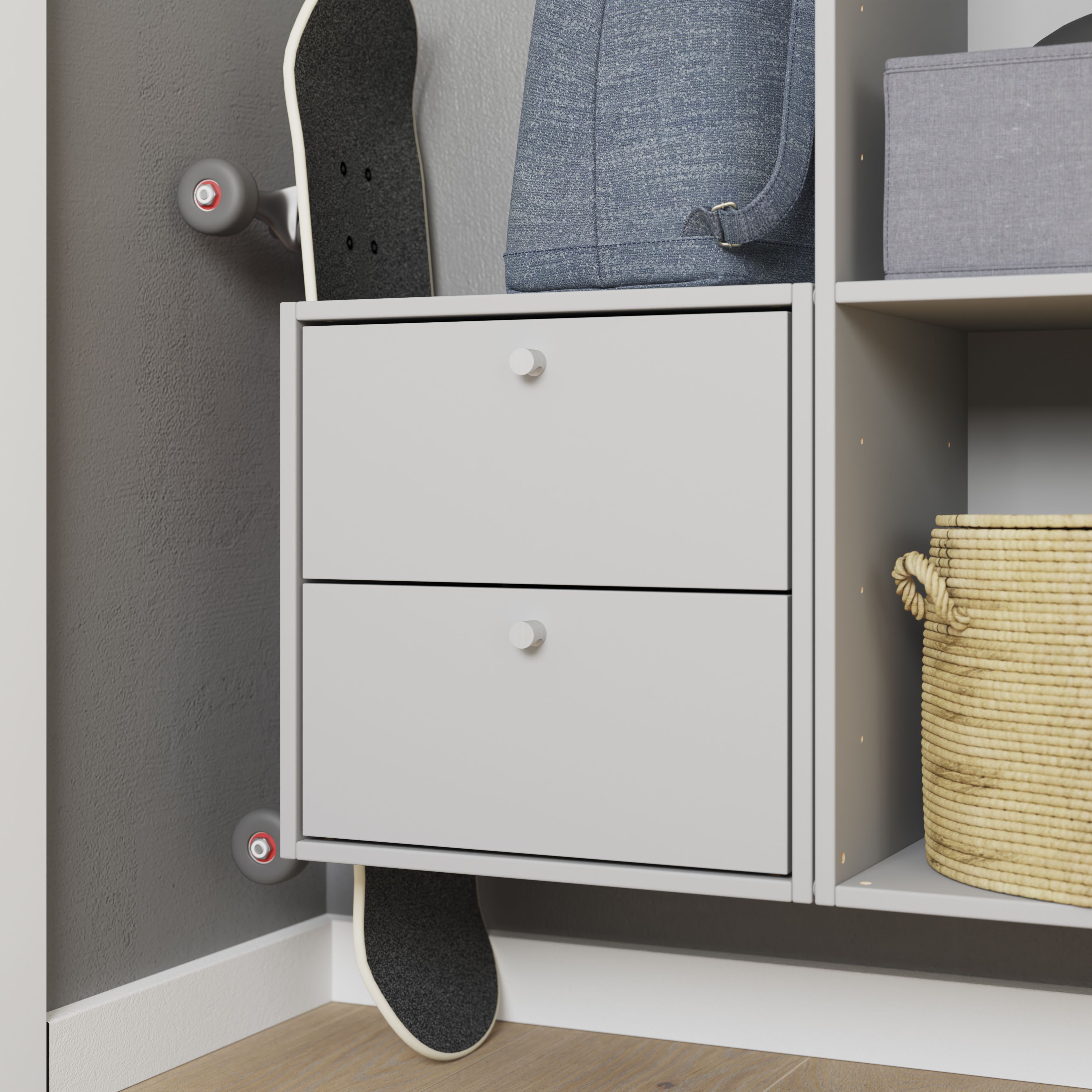 GoodHome Konnect Modular Light grey Slab Internal Modular Drawer (H)323mm (W)322mm (D)322mm, Pair