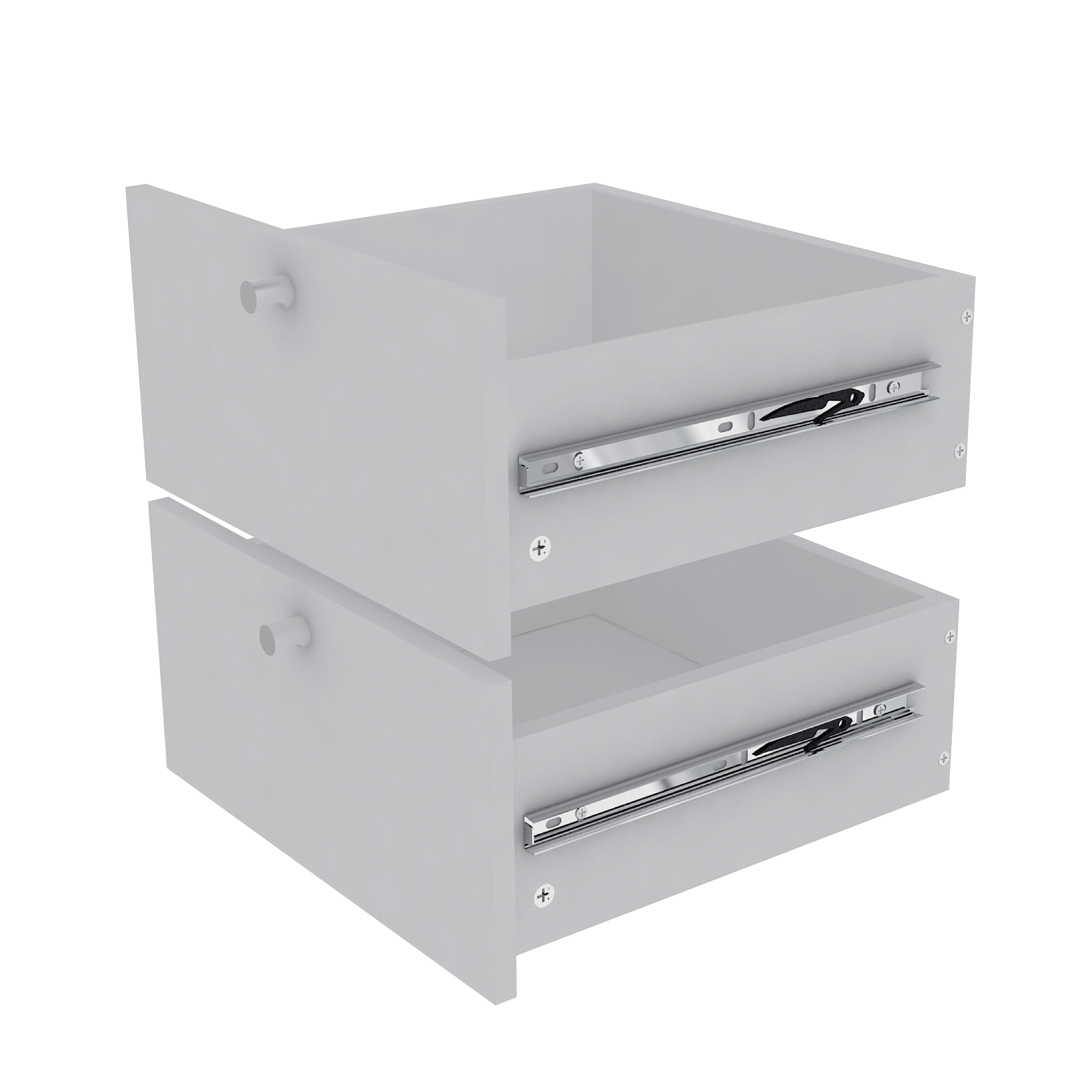 GoodHome Konnect Modular Light grey Slab Internal Modular Drawer (H)323mm (W)322mm (D)322mm, Pair