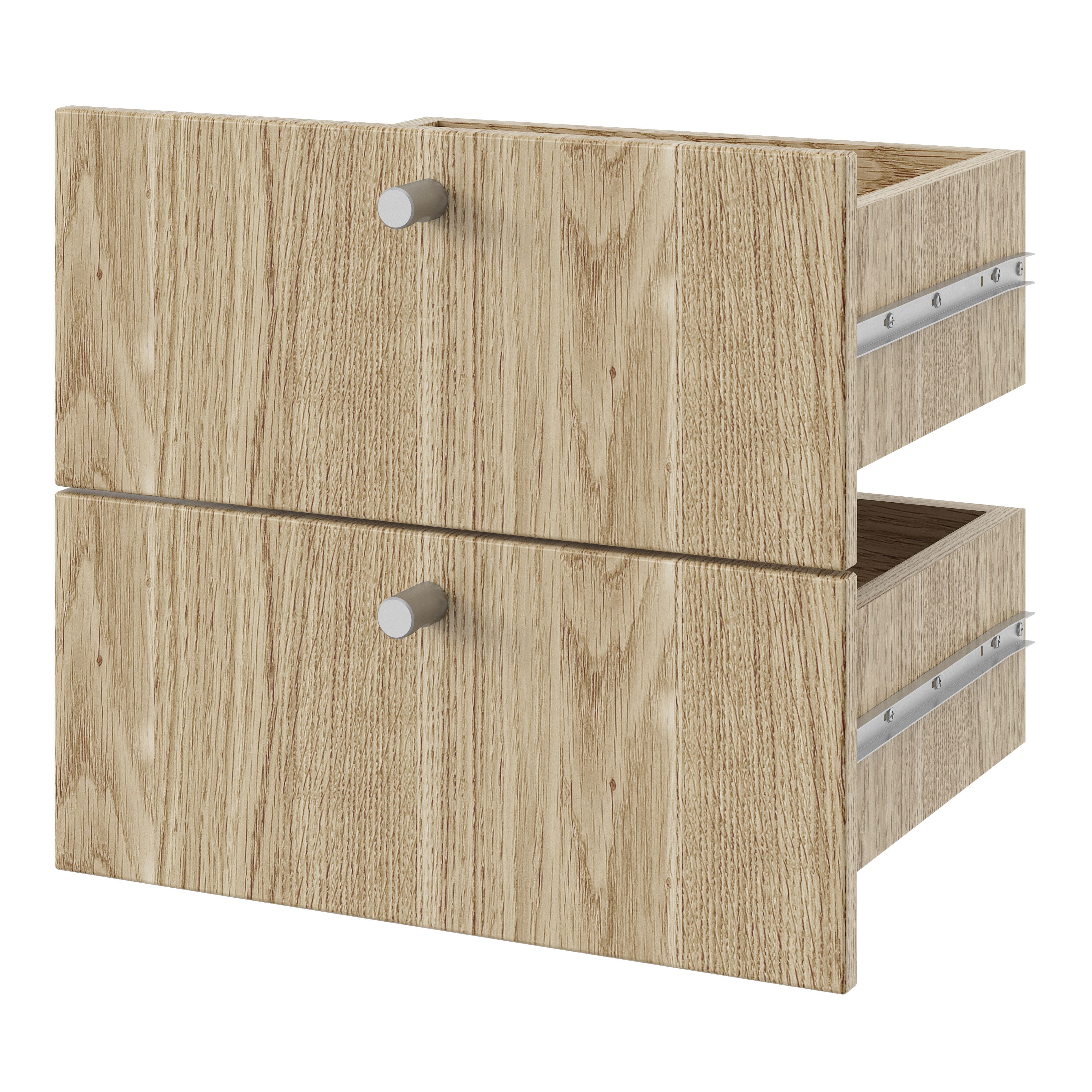 GoodHome Konnect Modular Natural oak effect Slab Internal Modular Drawer (H)323mm (W)322mm (D)322mm, Pair