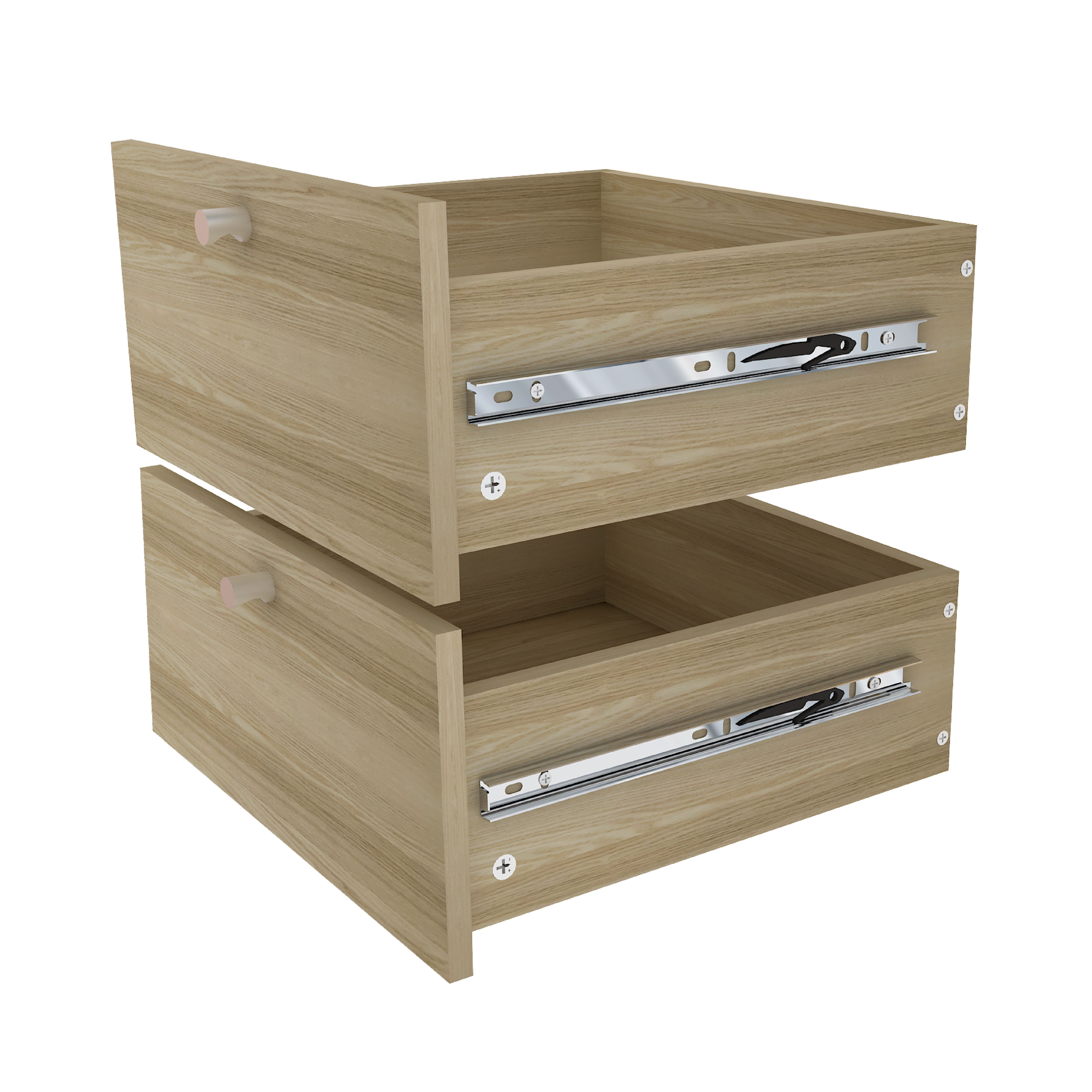 GoodHome Konnect Modular Natural oak effect Slab Internal Modular Drawer (H)323mm (W)322mm (D)322mm, Pair