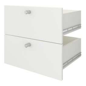 GoodHome Konnect Modular White Slab Internal Modular Drawer (H)323mm (W)322mm (D)322mm, Pair