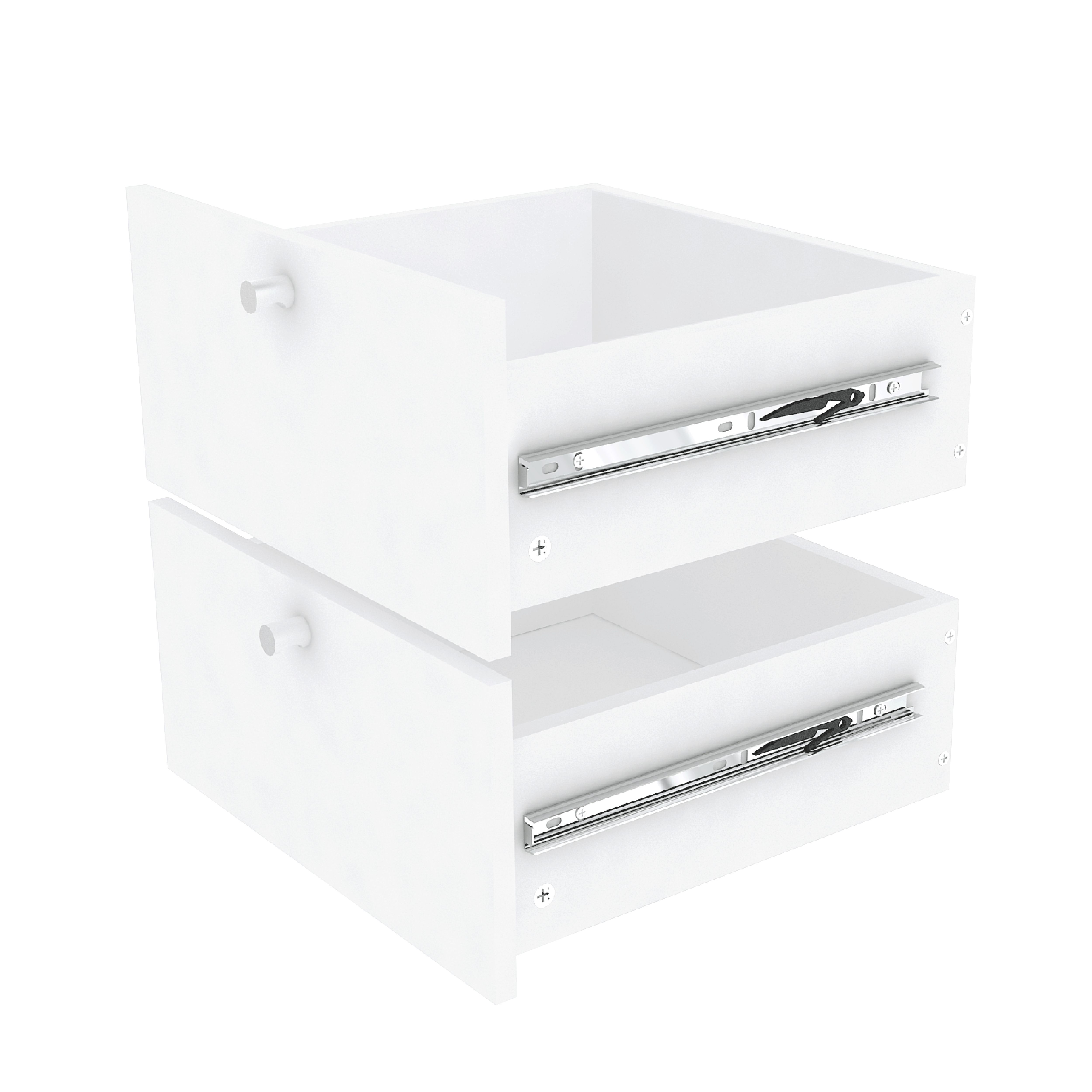 GoodHome Konnect Modular White Slab Internal Modular Drawer (H)323mm (W)322mm (D)322mm, Pair