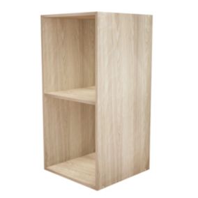 GoodHome Konnect Oak effect 2 shelf Cube Bookcase, (H)696mm (W)354mm