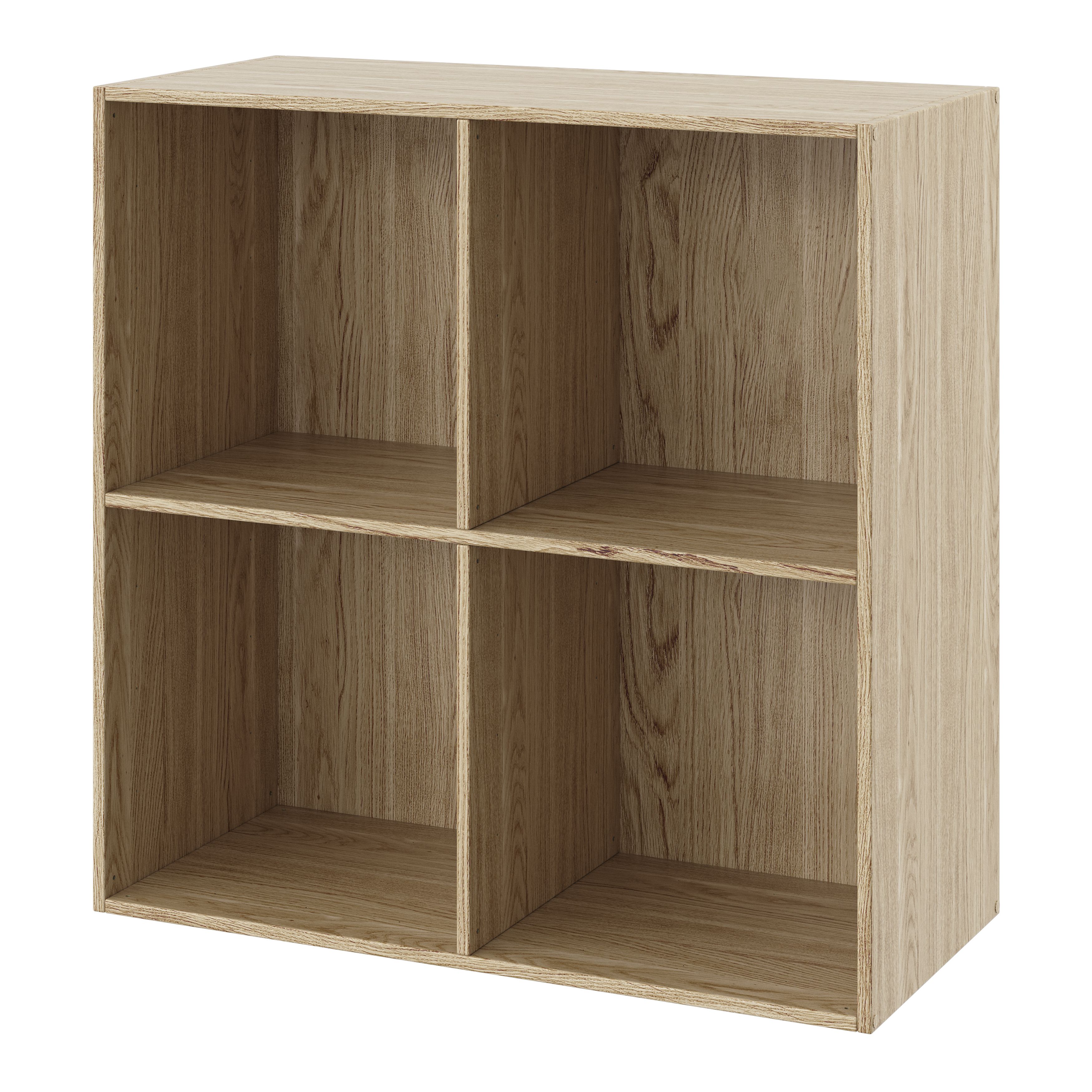 GoodHome Konnect Oak effect 4 shelf Cube Bookcase, (H)696mm (W)696mm