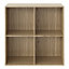 GoodHome Konnect Oak effect 4 shelf Cube Bookcase, (H)696mm (W)696mm