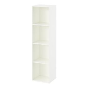 GoodHome Konnect White 4 shelf Cube Bookcase, (H)1380mm (W)354mm