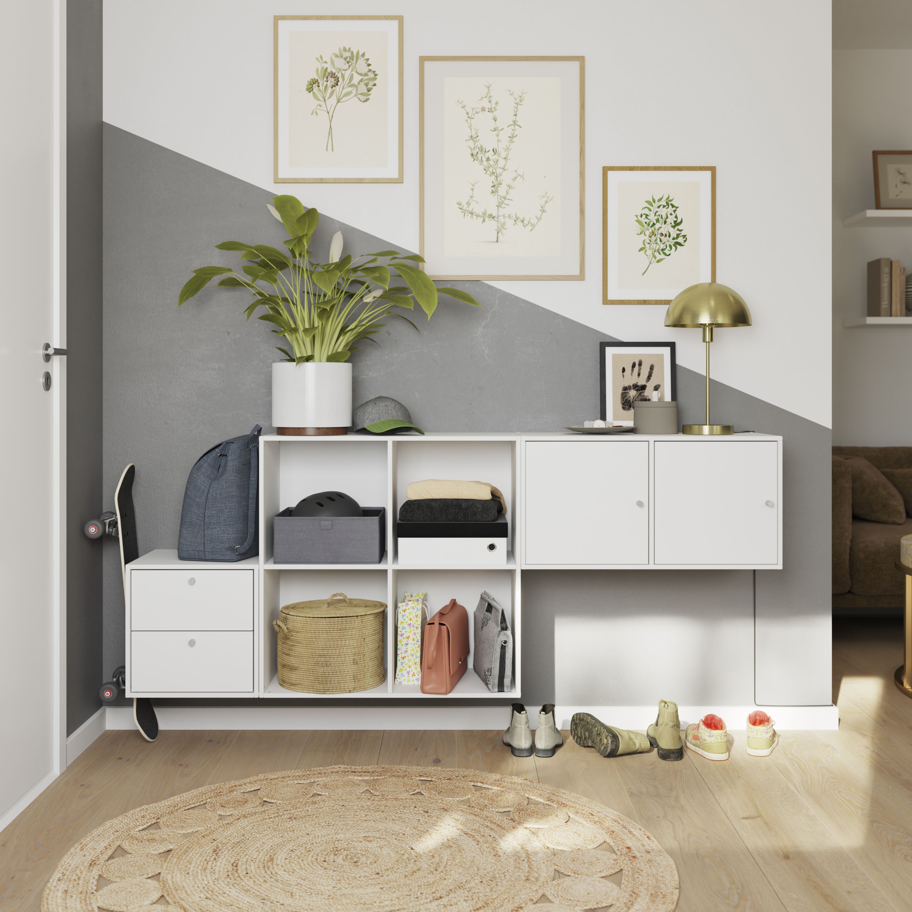 GoodHome Konnect White 4 shelf Cube Bookcase, (H)696mm (W)696mm