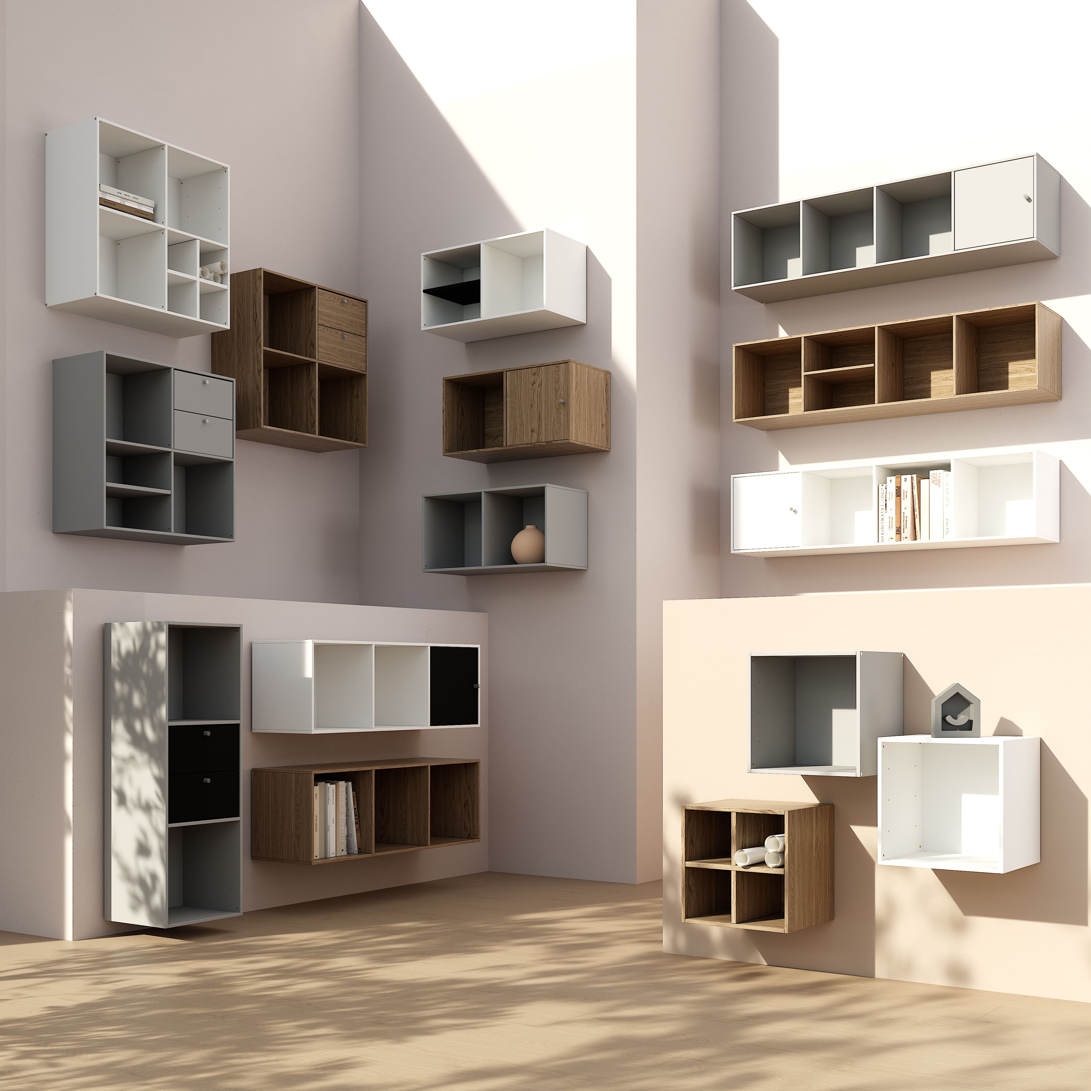 GoodHome Konnect White 4 shelf Cube Bookcase, (H)696mm (W)696mm