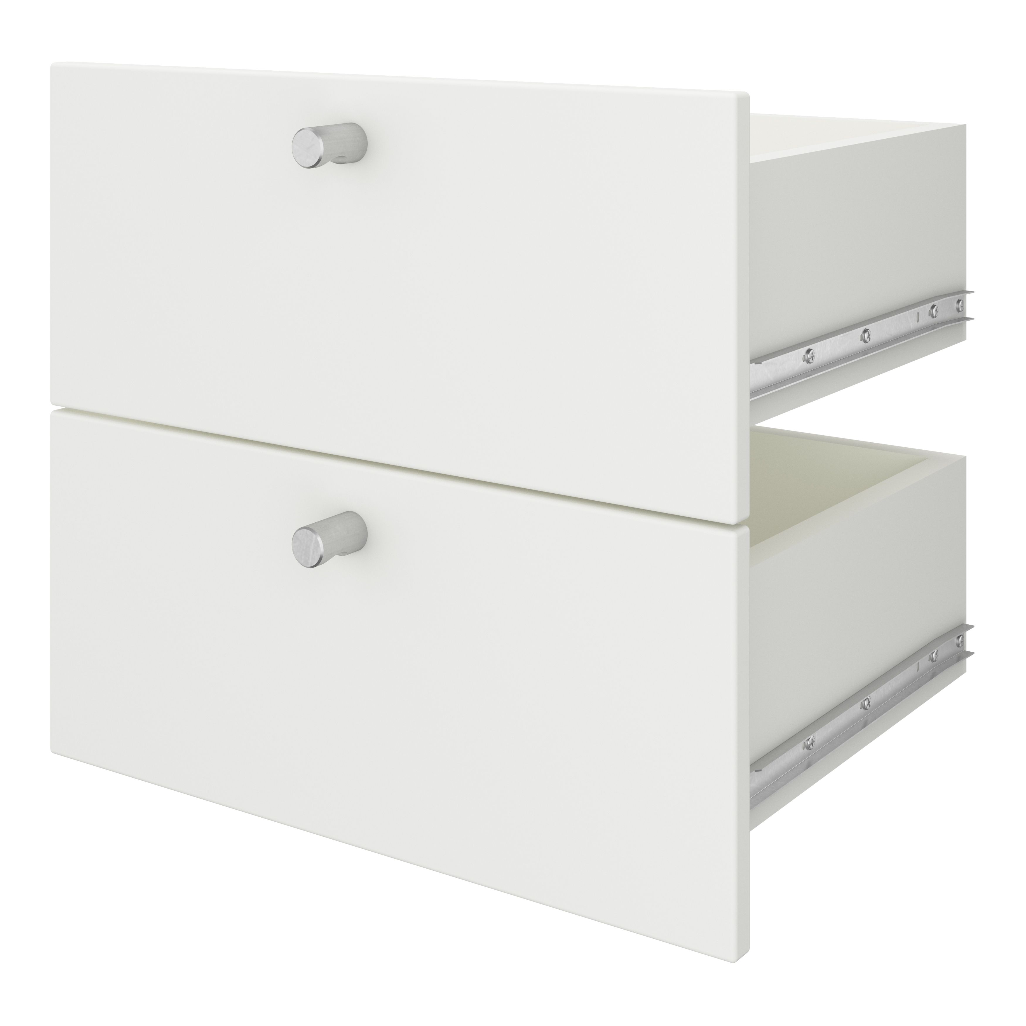 GoodHome Konnect White Slab Internal Modular Drawer (H)323mm (W)322mm (D)322mm, Pair