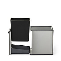 GoodHome Kora Anthracite Rectangular Integrated Kitchen Pull-out bin, 13L