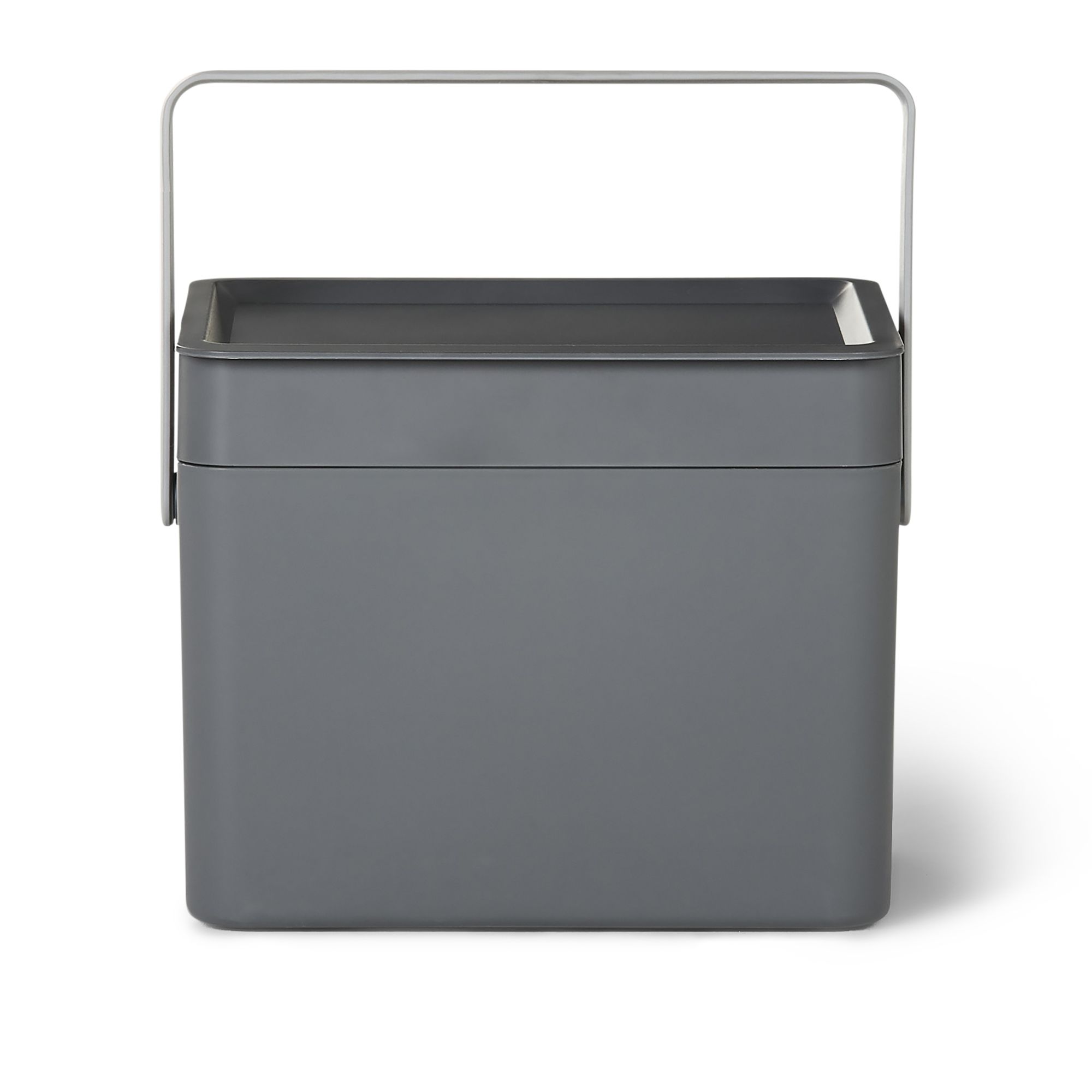 GoodHome Kora Manual Anthracite Metal Worktop Bin - 7L