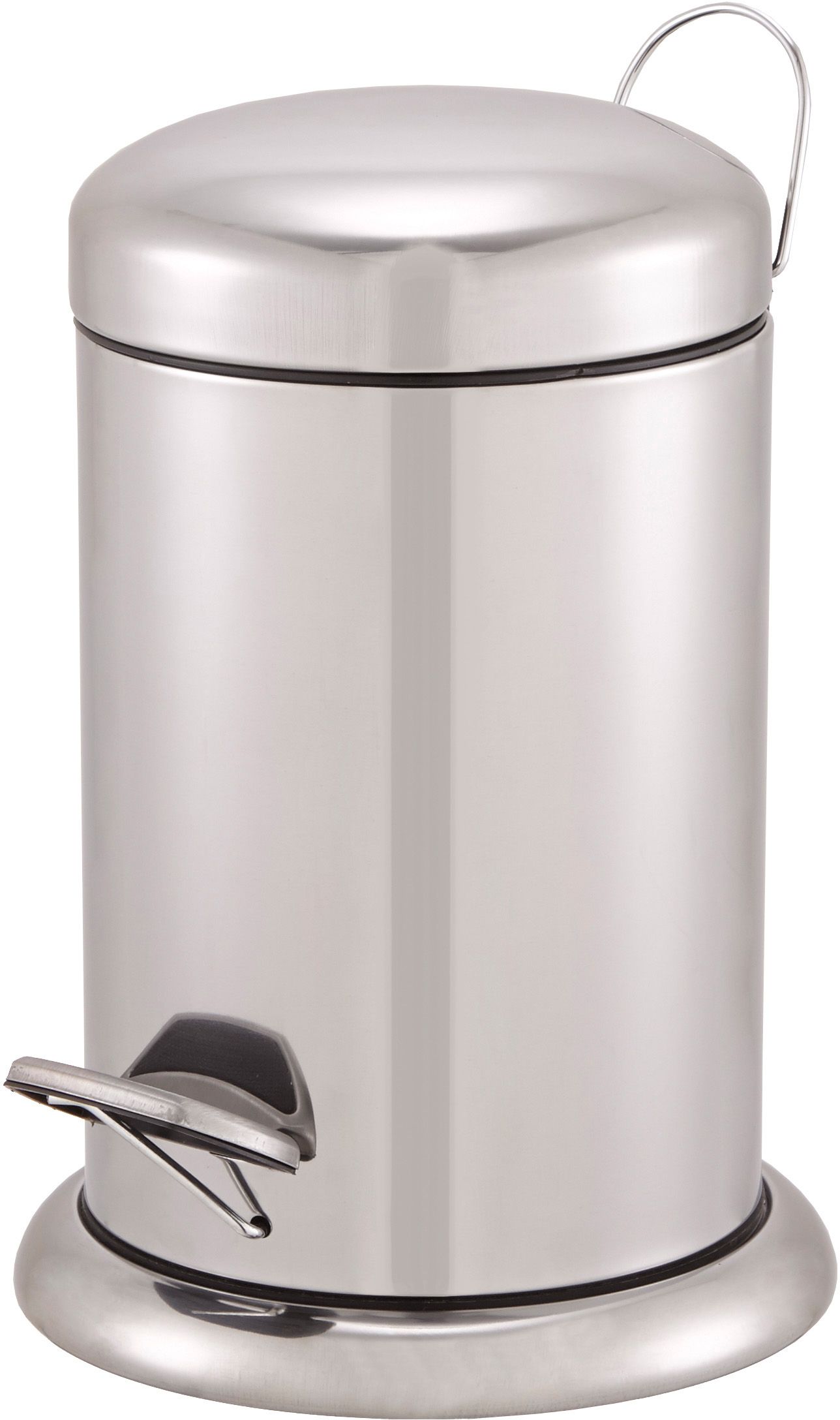 GoodHome Korana Chrome effect Metal Bathroom Bin - 3L