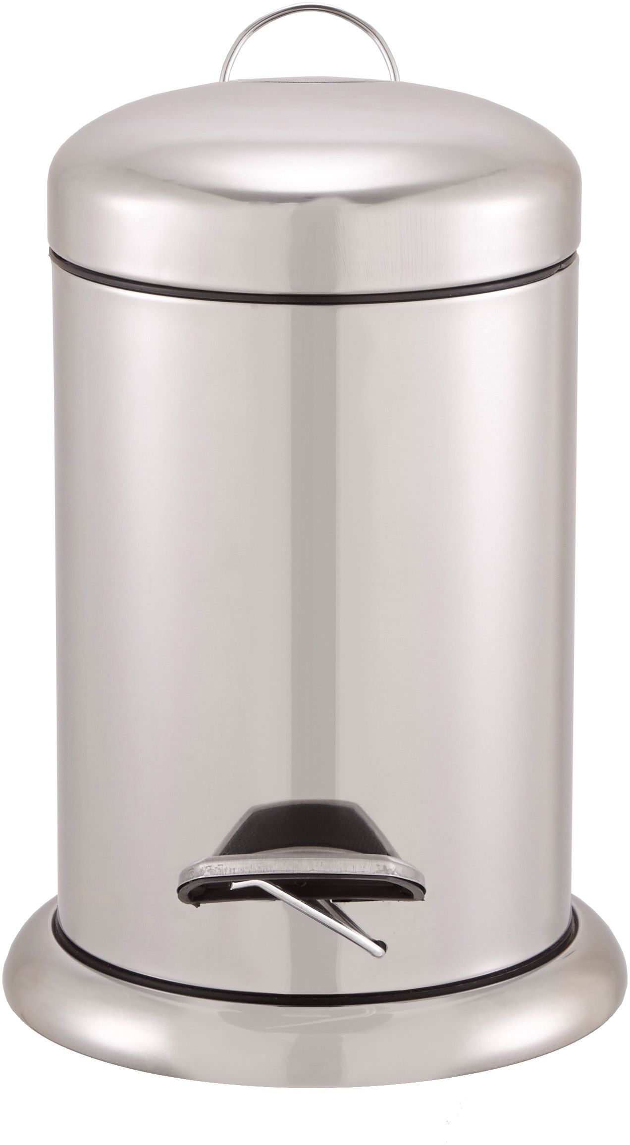 GoodHome Korana Chrome effect Metal Bathroom Bin - 3L